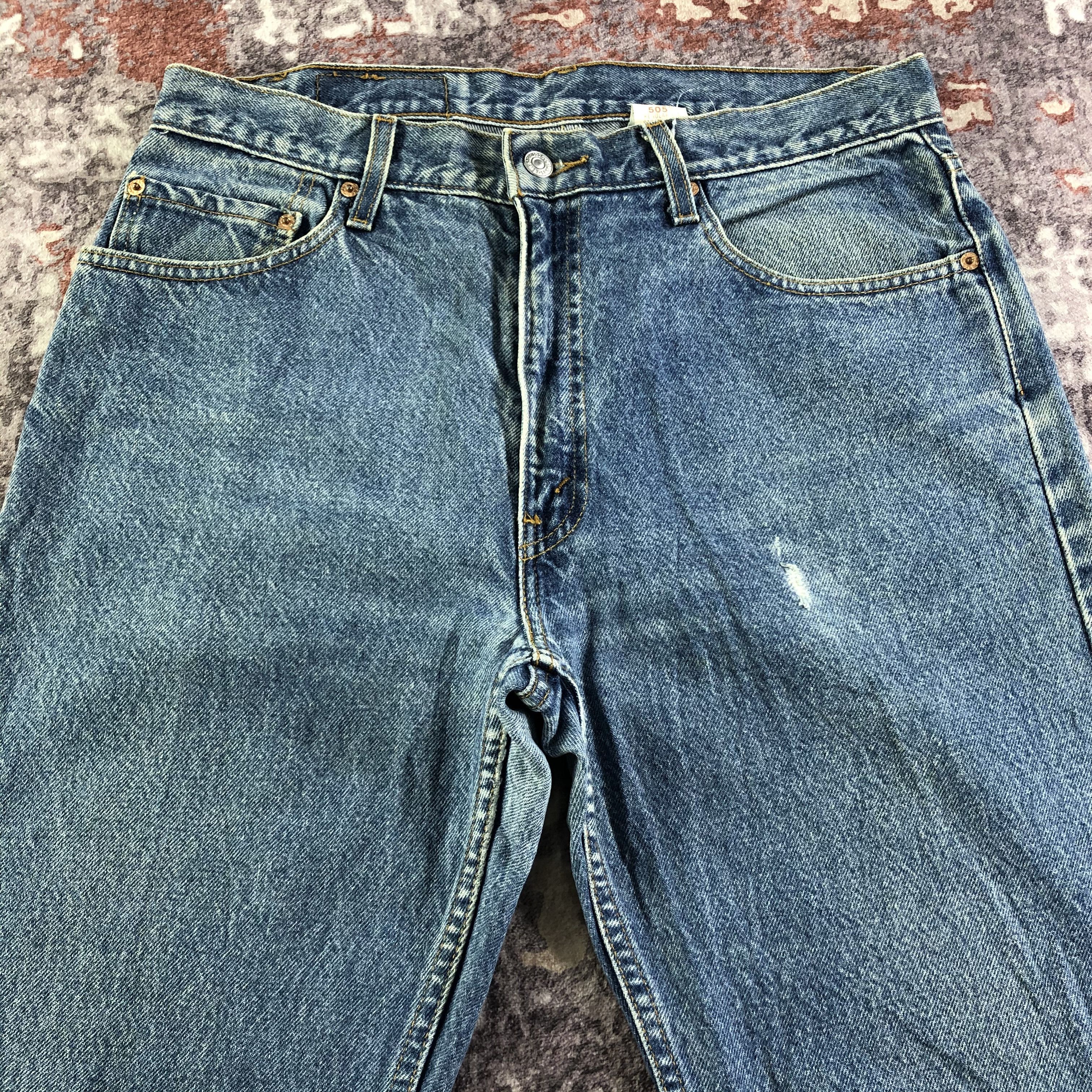 Levi's × Vintage 90s Vintage Orange Tab Levis 505 Jeans-JM3284 Size US 34 / EU 50 - 3 Thumbnail