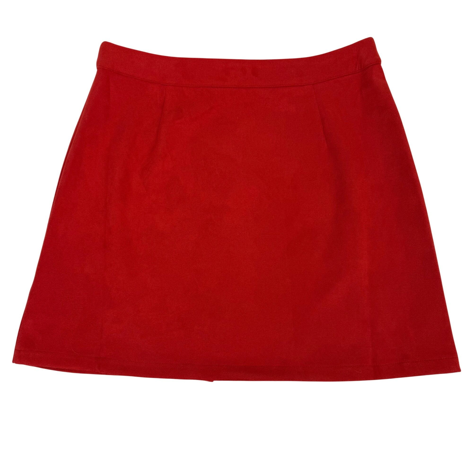 Other Aryeh Faux-Suede Mini Skirt Zip-Front A-Line Red Size M Size 30" / US 8 / IT 44 - 3 Thumbnail