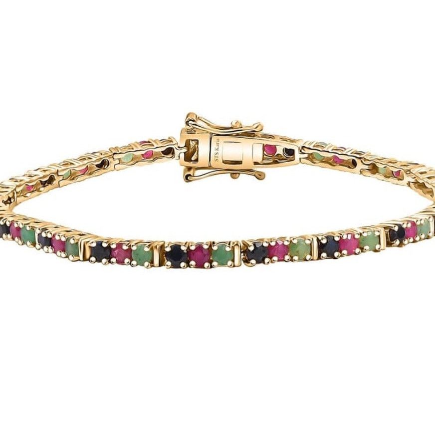Other Karis Emerald, Ruby, and Sapphire Bracelet 7.25” 6 ctw NWT Size ONE SIZE - 1 Thumbnail