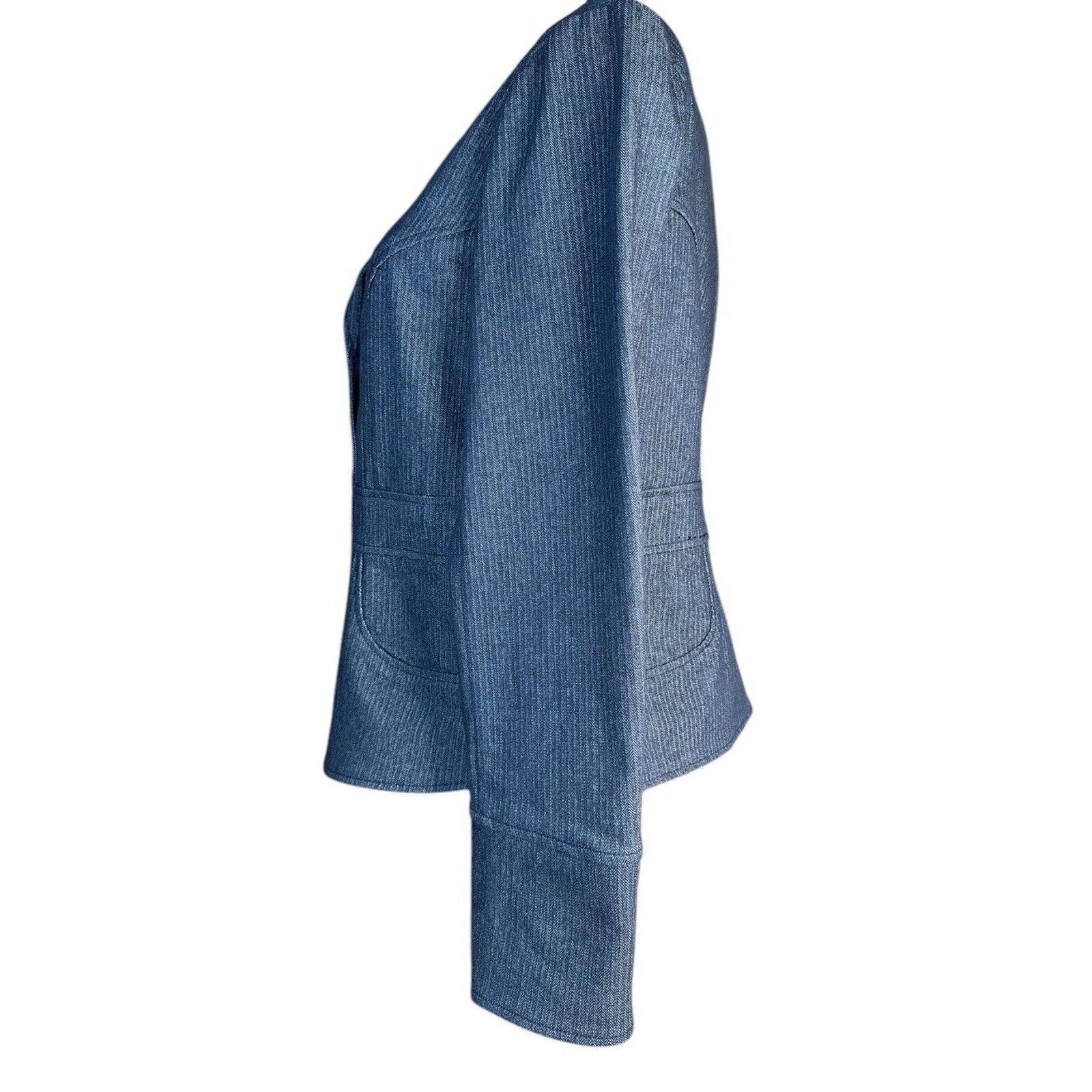 Other View Walter Blue Herringbone Denim Trouser Jeans Blazer 10 L Size 32" / US 10 / IT 46 - 10 Thumbnail