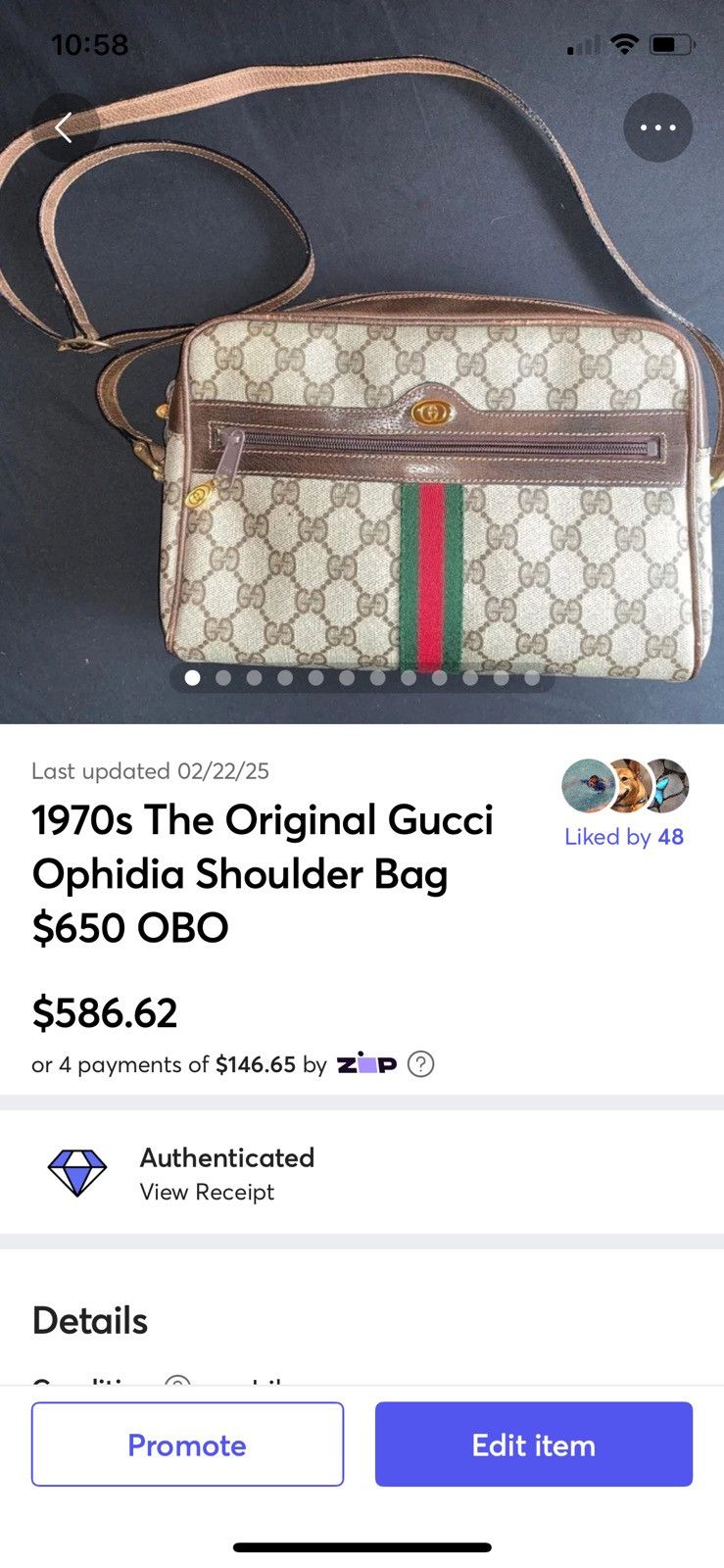 Gucci 1970s The Original Gucci Ophidia Shoulder Bag Size ONE SIZE - 1 Thumbnail