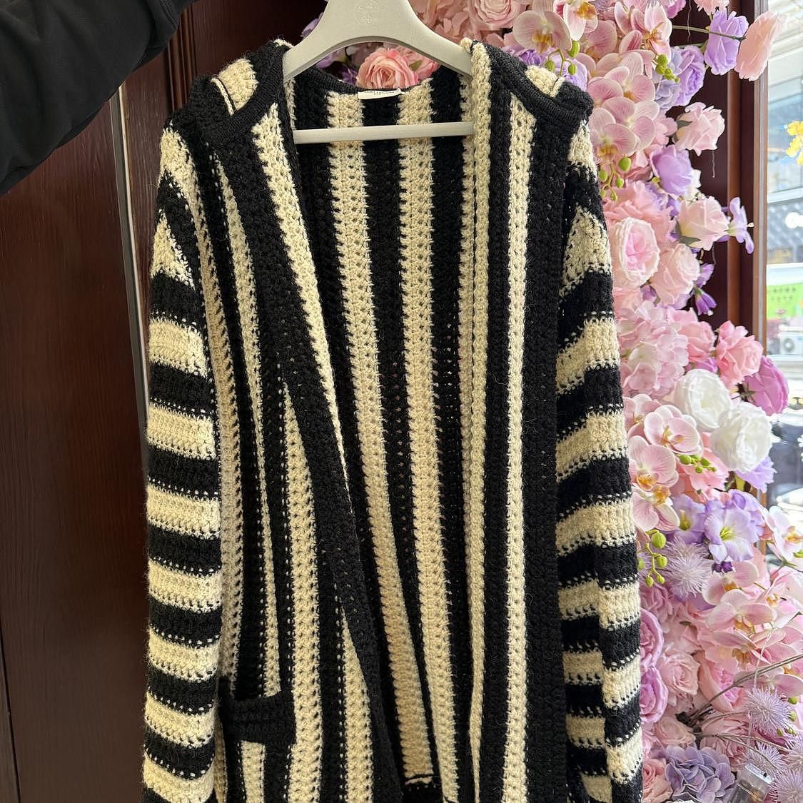 Saint Laurent Paris Saint Laurent Striped Hooded Cardigan Size M Size US M / EU 48-50 / 2 - 1 Thumbnail