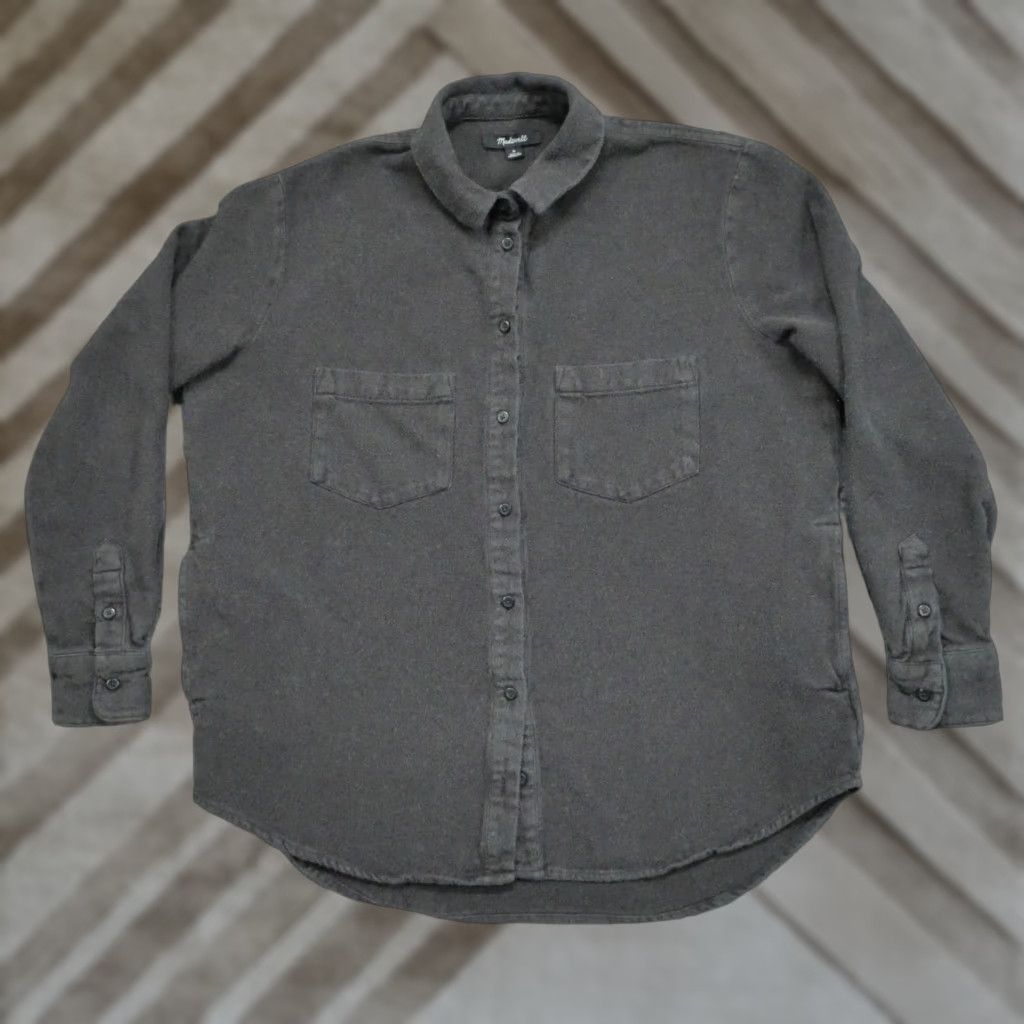 Madewell VINTAGE Madewell Jacket Womens Medium Gray Button Up Shacket Shirt Button Up Size M / US 6-8 / IT 42-44 - 1 Thumbnail