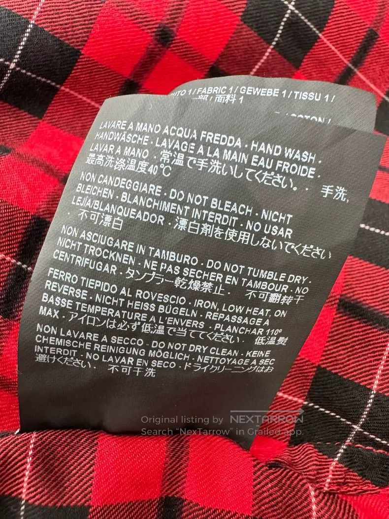Balenciaga Balenciaga Red and Black Plaid Long Sleeve Shirt Size XS / US 0-2 / IT 36-38 - 7 Thumbnail