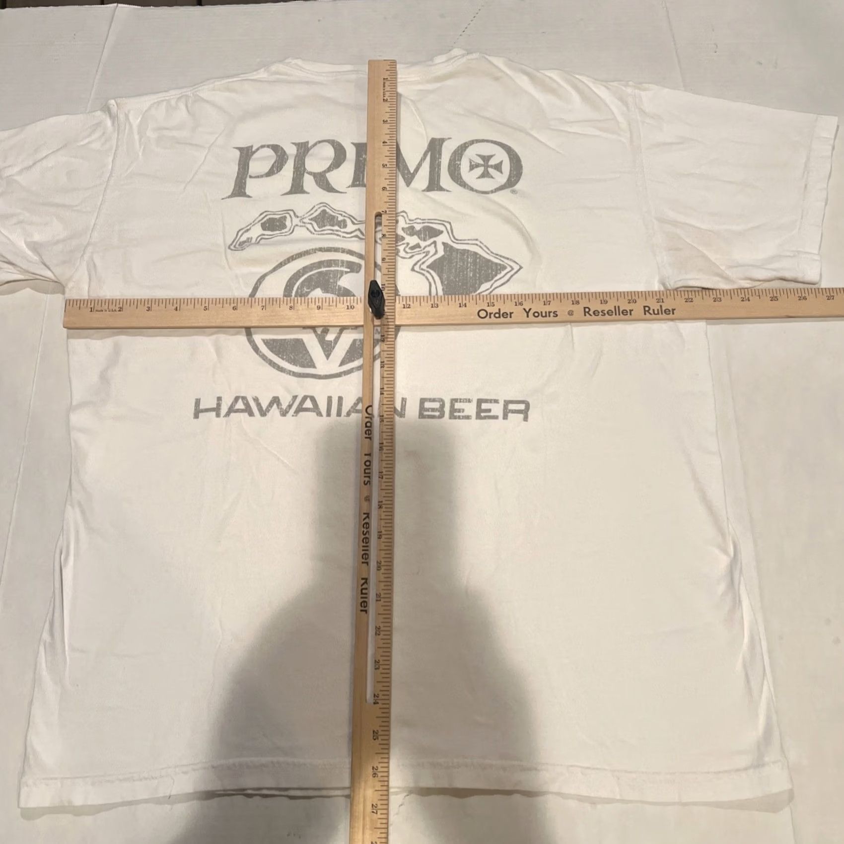 Logo 7 Primo Beer Mohawk Logo Hawaiian Islands Promo Shirt Large White Surfer Vintage Shirt Mens L White Graphic Print Logo Surf Beer Promo Tee Size US L / EU 52-54 / 3 - 7 Thumbnail