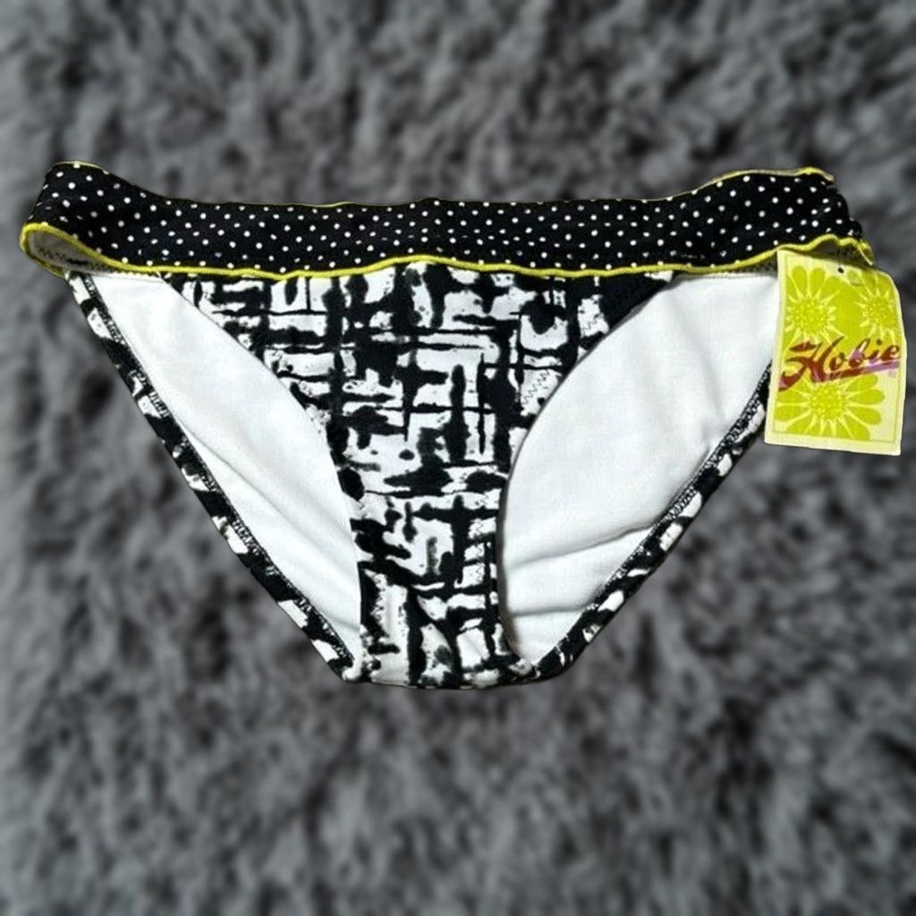 Vintage Hobie Hipster Bikini Swim Bottom XL Retro Pattern Geometric Geometric Pattern Athleisure Beach Women XL Black Hipster Bottoms Womens Size 40" / US 18 - 1 Thumbnail