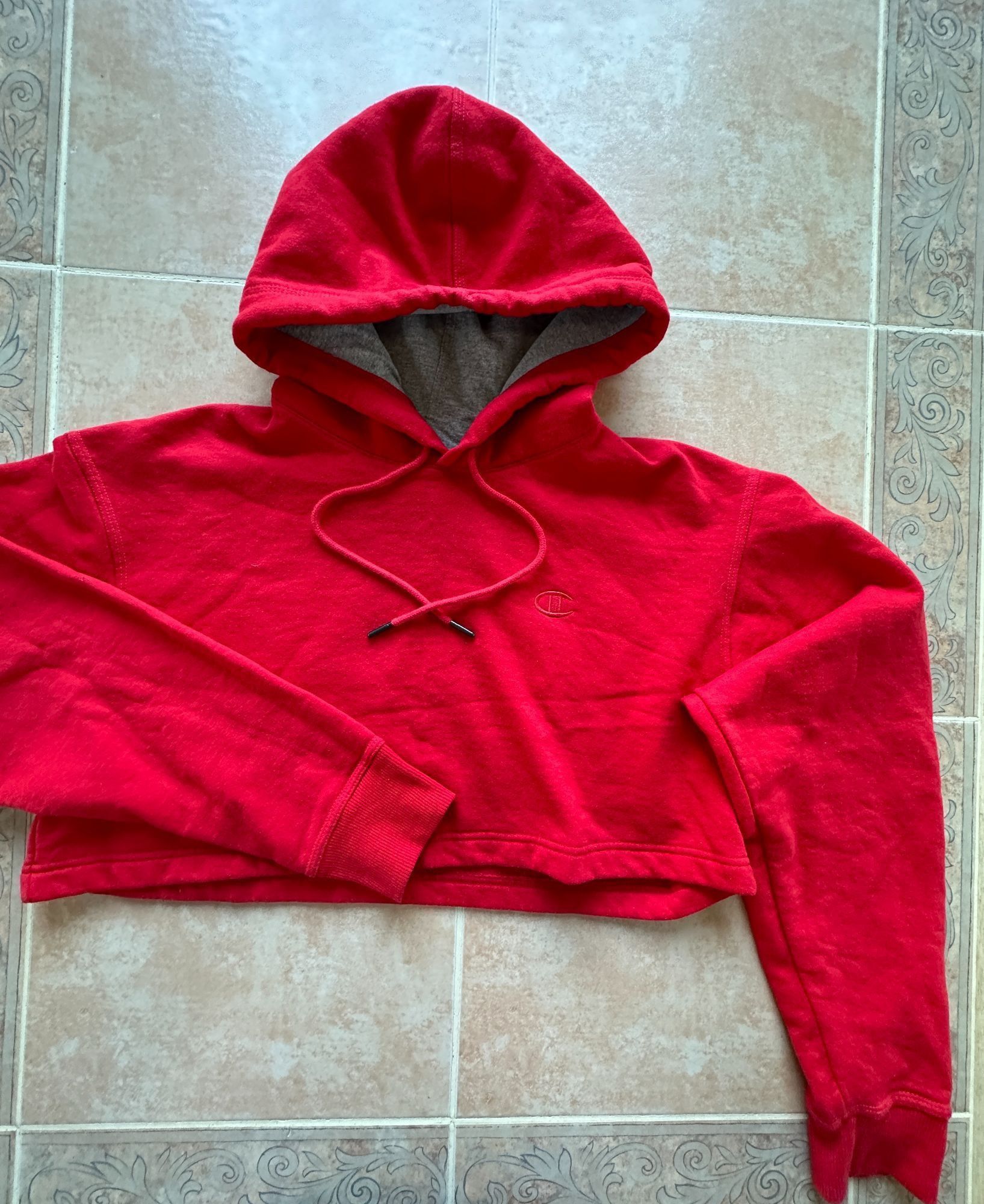 Champion Champion Red Crop Sweat Hoodie Women size M Size M / US 6-8 / IT 42-44 - 1 Thumbnail