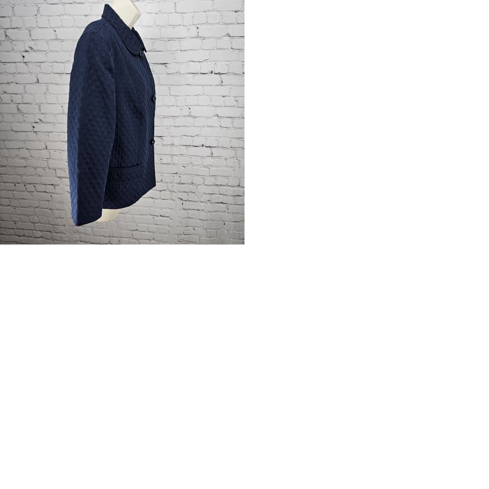 Talbots Talbots Jacket Women Short 3/4 Sleeve Lined Collared Buttoned Cropped Navy Blue 14 Classic Preppy Size XL / US 12-14 / IT 48-50 - 9 Thumbnail