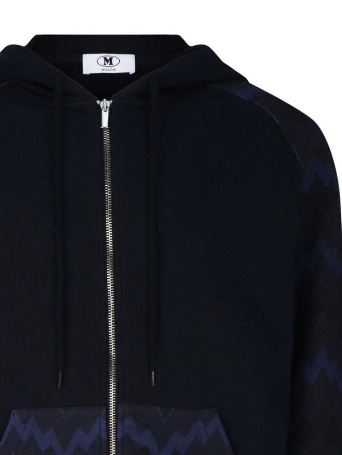 Missoni Missoni Men's Zig Zag Pattern Zip Hoodie Navy Blue X-Large Size US XL / EU 56 / 4 - 4 Thumbnail