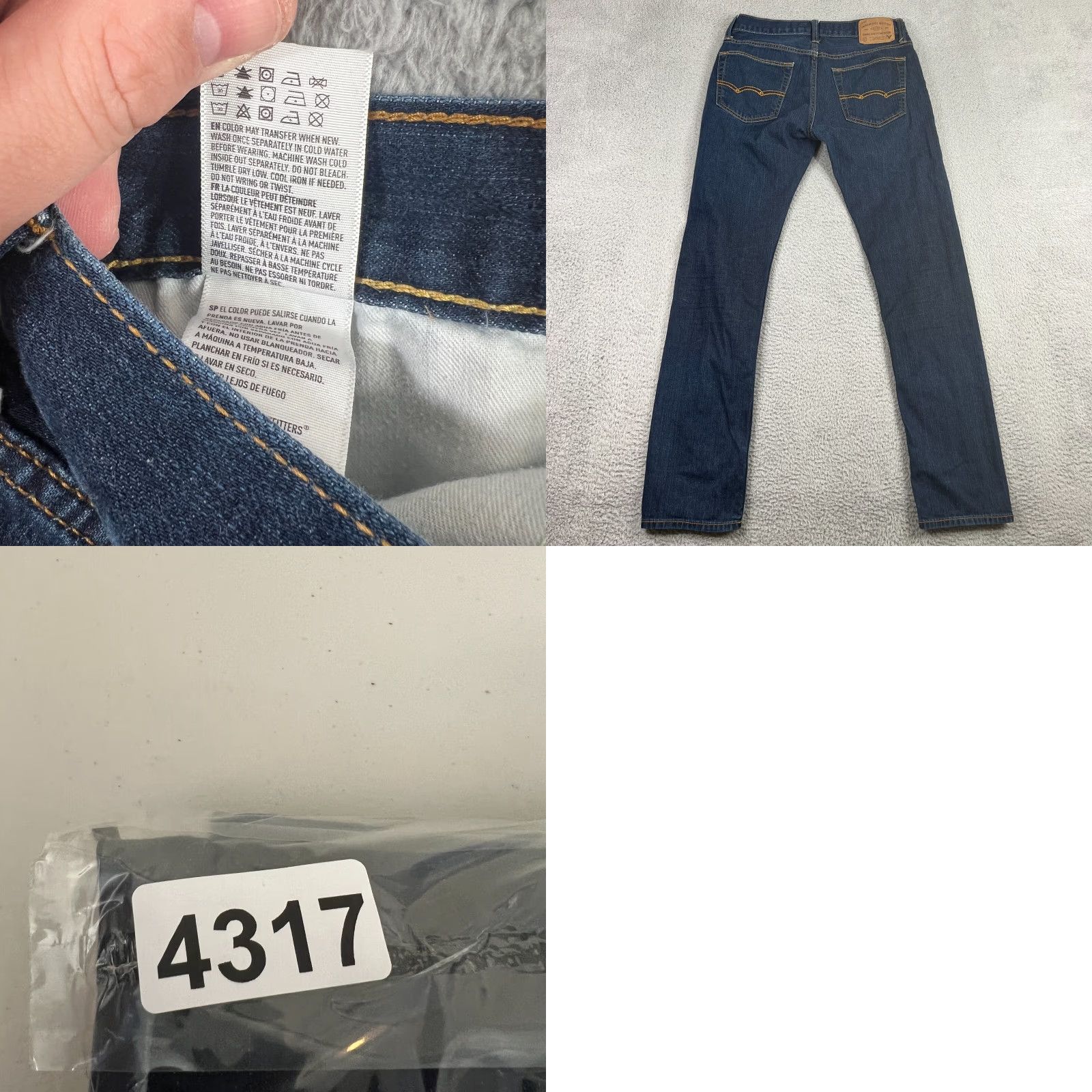 American Eagle Outfitters American Eagle Jeans Slim Straight 32x33 Blue Distressed Men's Denim Size US 32 / EU 48 - 8 Thumbnail