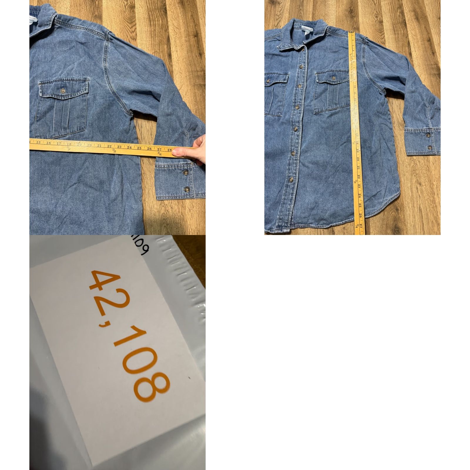 Vintage Future Collective Jean Jacket Men Size Large Blue Denim Button Up Pockets Size US 33 - 8 Thumbnail