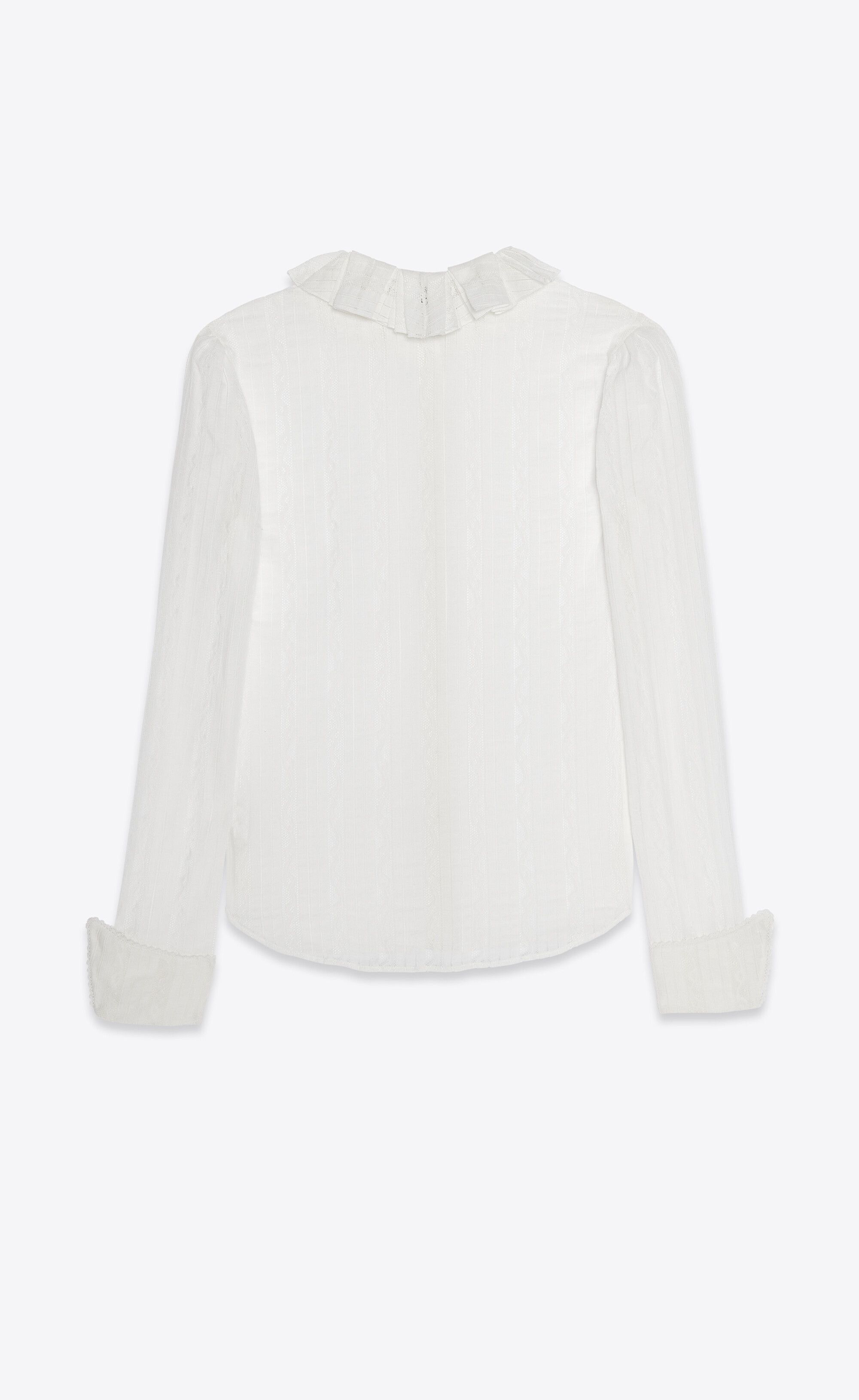 Saint Laurent Paris o1s1wg110225 691795 Buttoned Shirt in Lace in White Size US L / EU 52-54 / 3 - 2 Thumbnail