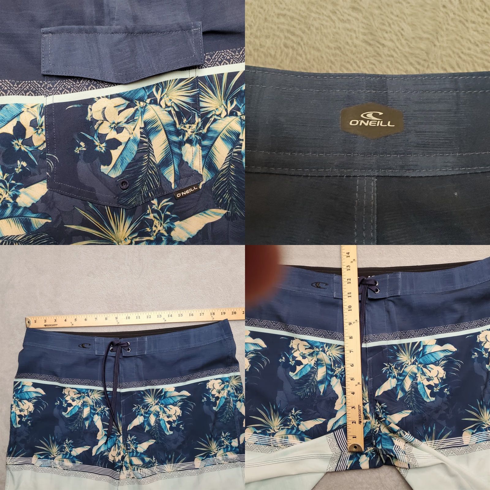 O'Neill O'Neill Shorts Mens 38 Blue Floral Corban Hybrid Bermuda Casual Beach Surf Unlined Swim Size US 38 / EU 54 - 8 Thumbnail