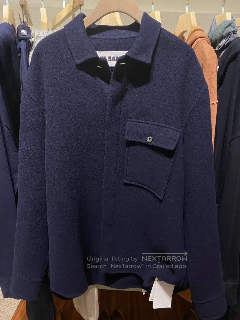 Jil Sander Jil Sander size 50 Notched Lapel Pocket Wool Shirt Jacket O Size US L / EU 52-54 / 3 - 1 Thumbnail