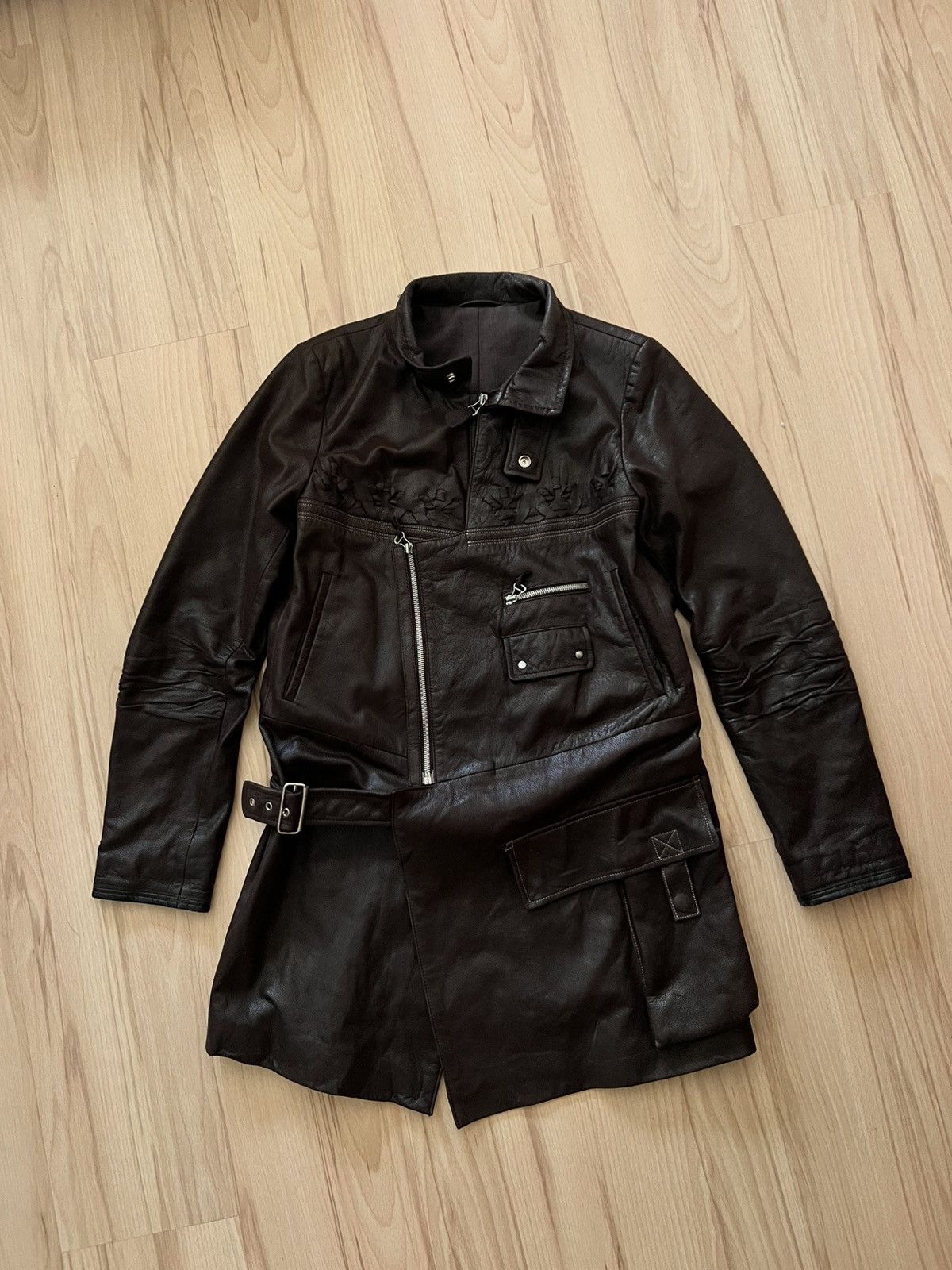 Marithe + Francois Girbaud RARE Marithe Francois Girbaud Leather Trench Coat Jacket Size M / US 6-8 / IT 42-44 - 1 Thumbnail