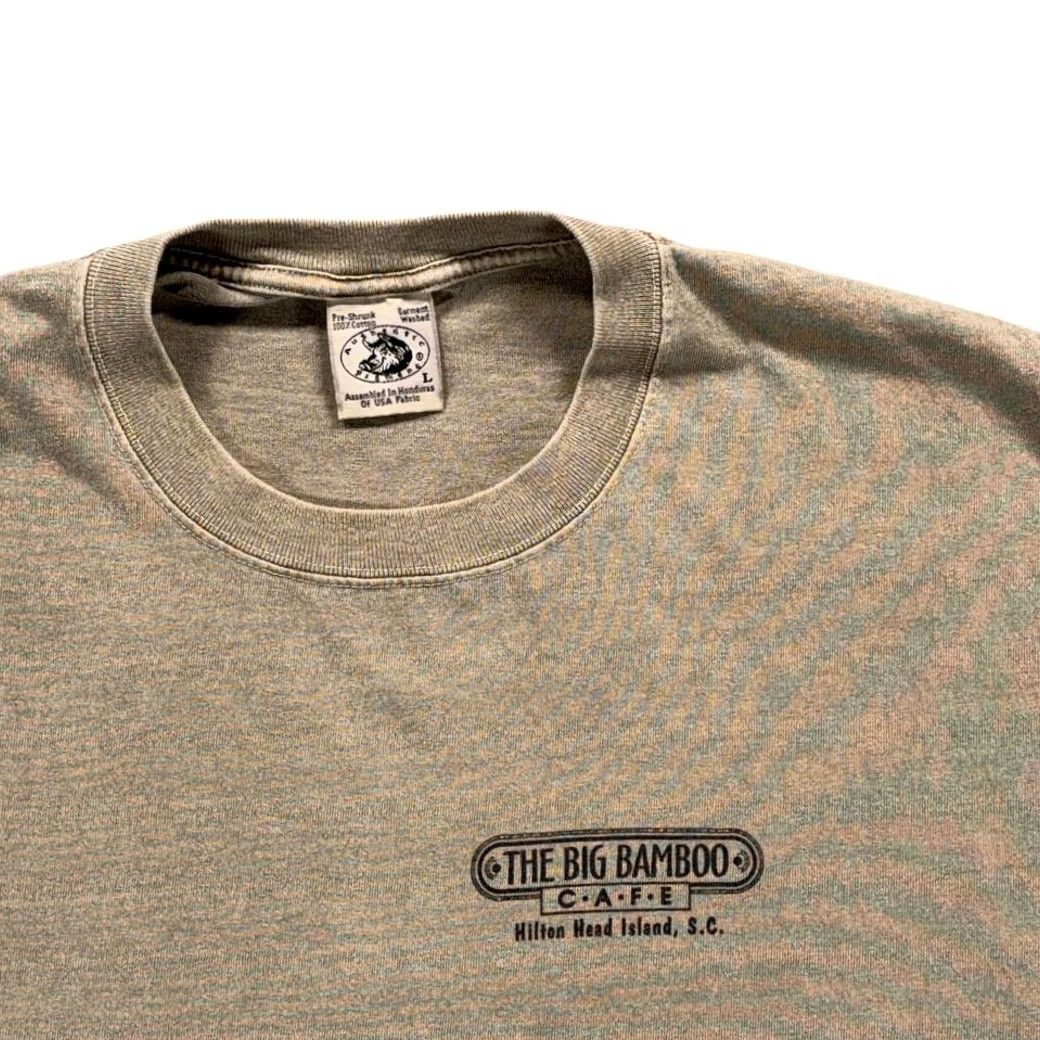 Anvil VINTAGE Big Bamboo Cafe Shirt Adult LARGE Brown Hilton Head Pilot WWII Plane 90s Size US L / EU 52-54 / 3 - 3 Thumbnail