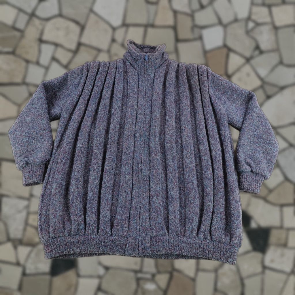 Vintage VINTAGE Tundra Wool Sweater Women Large Blue Full Zip Chunky Knit Outerwear Fall 90s Womens Size L / US 10 / IT 46 - 1 Thumbnail