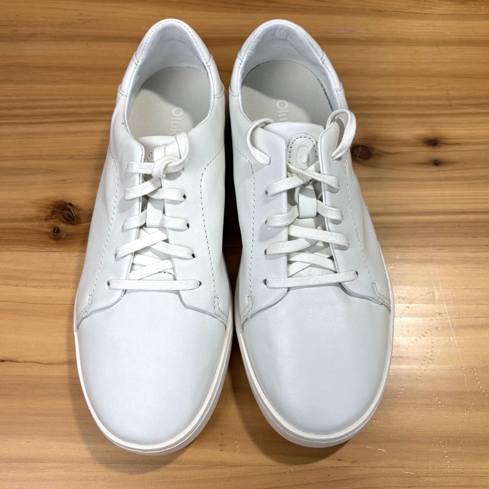 Olukai OluKai Pehuea Li 'Ili Womens 9.5 White Leather Lace Up Sneakers 20433-WBWB Size US 8 / IT 38 - 2 Thumbnail