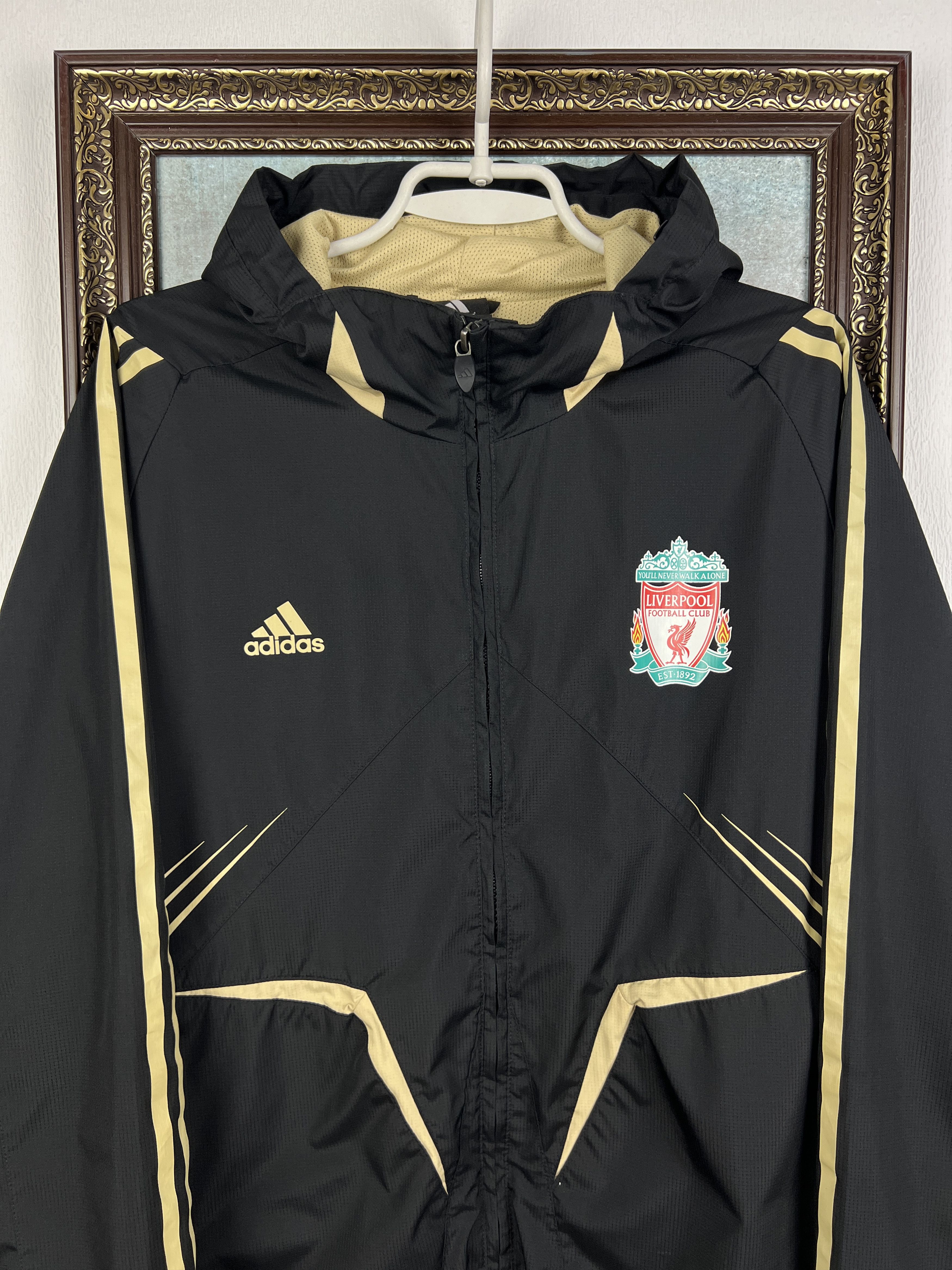 Adidas Liverpool Football Hooded Jacket Soccer Track Top Zip Size US XL / EU 56 / 4 - 2 Thumbnail