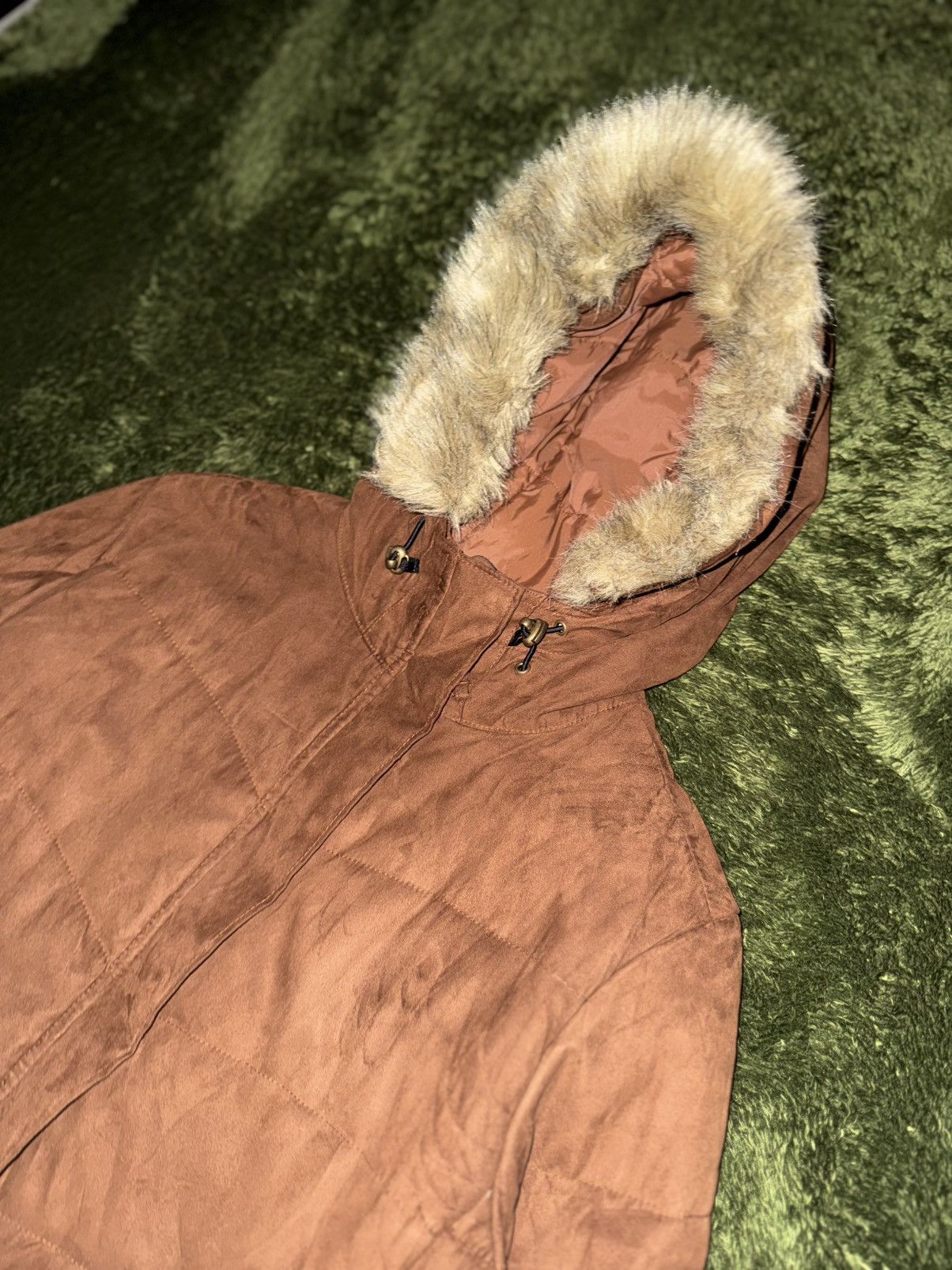 L.L. Bean [L] L.L.Bean Women’s Two-Way Fur Padded Coat Camel Size L / US 10 / IT 46 - 2 Thumbnail