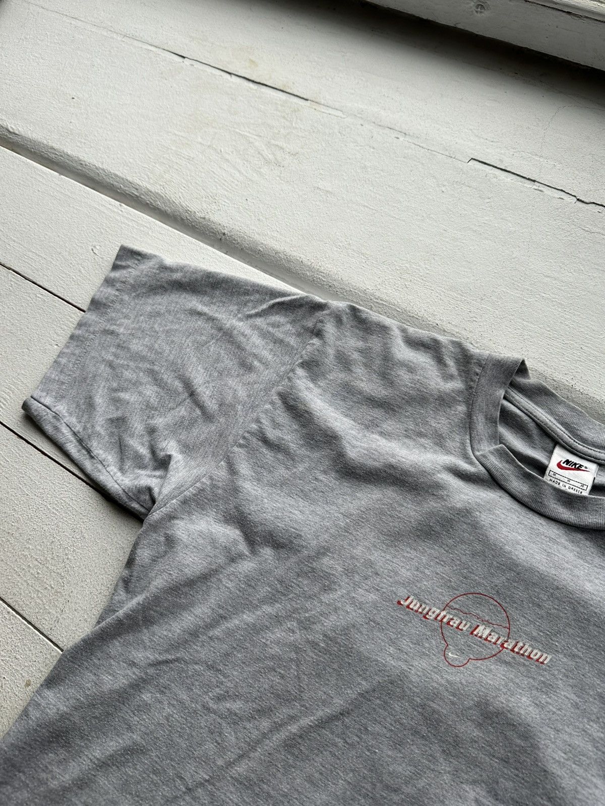 Nike × Vintage 🚨Vintage 90's Nike Jungfrau Marathon Boxie T-shirt M Size US M / EU 48-50 / 2 - 6 Thumbnail