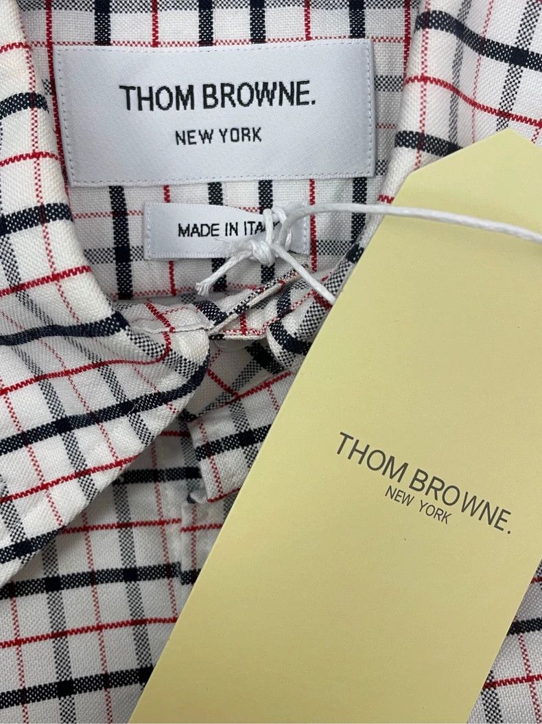 Thom Browne Thom browne White, black and red plaid double-sleeved shirt Size US L / EU 52-54 / 3 - 6 Thumbnail