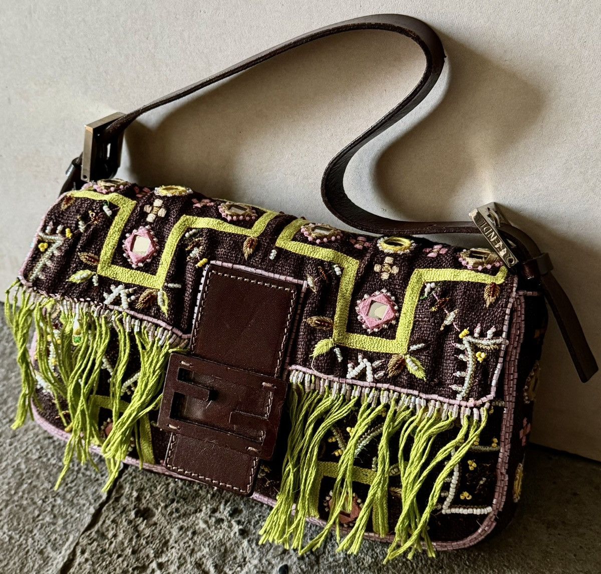 Fendi Fendi - Karl Lagerfeld - 2000's Beaded Fringe - Baguette Bag Size ONE SIZE - 1 Thumbnail