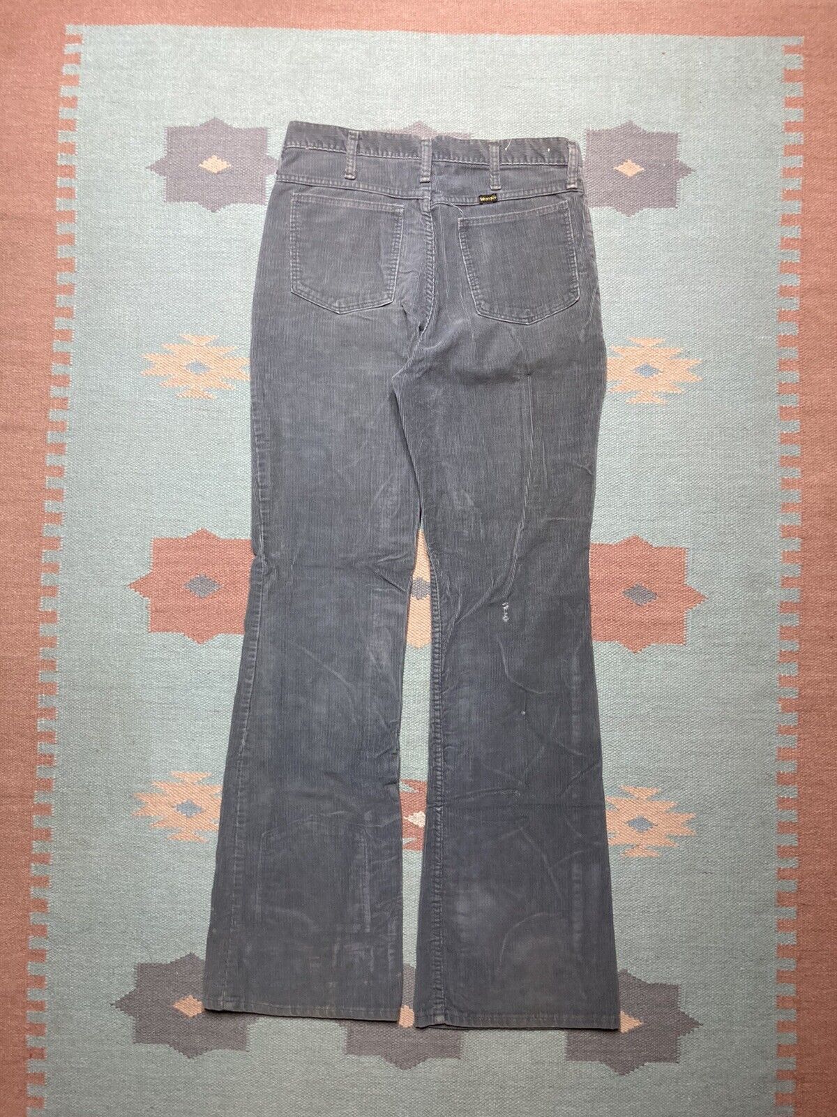 Vintage × Wrangler 70s wrangler corduroy pants flare bell bottoms hippie 31x34 Size 31" - 1 Thumbnail