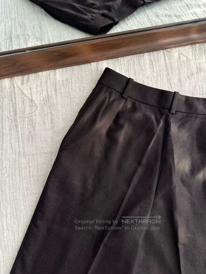 Hermes Hermes Cashmere Pleated Crepe Suit Pants, Dark Brown Size 25" / US 0 / IT 36 - 6 Thumbnail