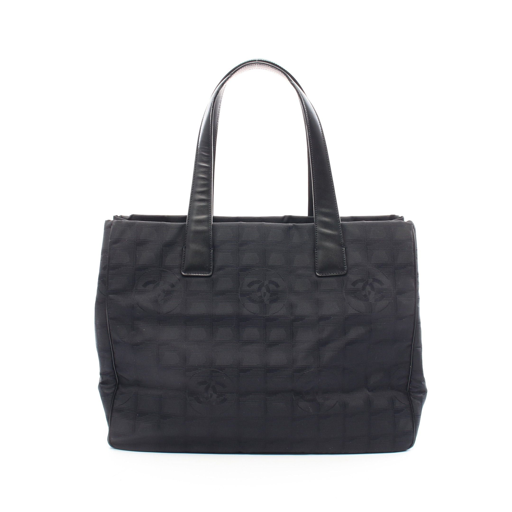 Chanel Chanel New Travel Line Mm Handbag Tote Bag Nylon Canvas Leather Black Gold Hardware Size ONE SIZE - 1 Thumbnail