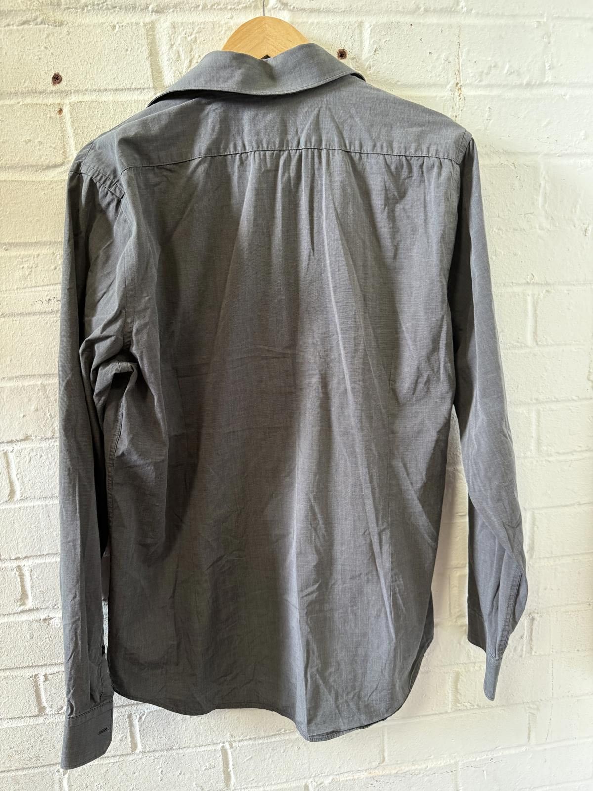 Designer 1MX Men's Long Sleeve Casual Shirt Gray Medium Size US L / EU 52-54 / 3 - 4 Thumbnail