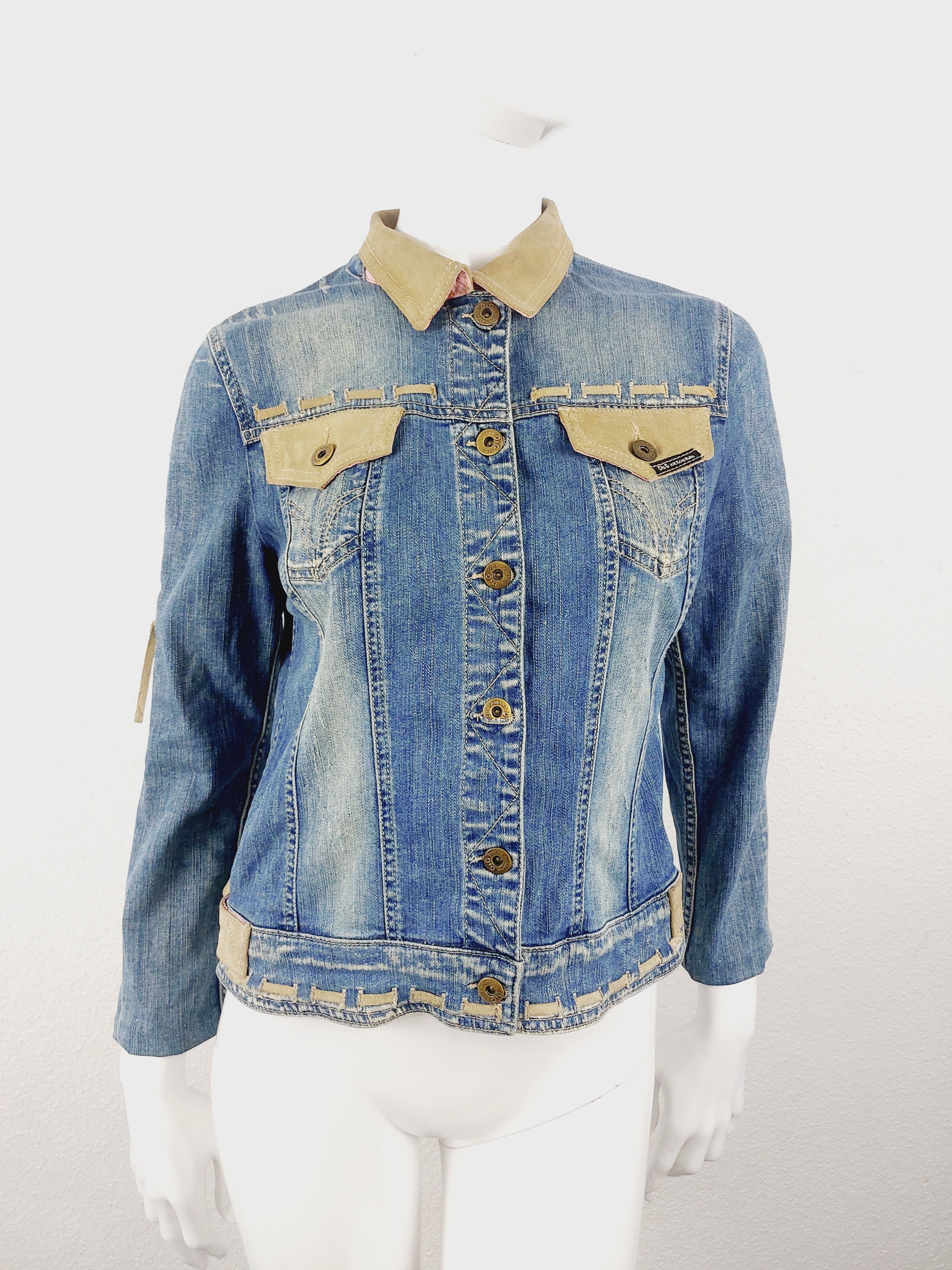 Dolce & Gabbana Dolce and Gabbana D&G Leather Trim Corset Lace-Up Jacket Size M / US 6-8 / IT 42-44 - 2 Thumbnail