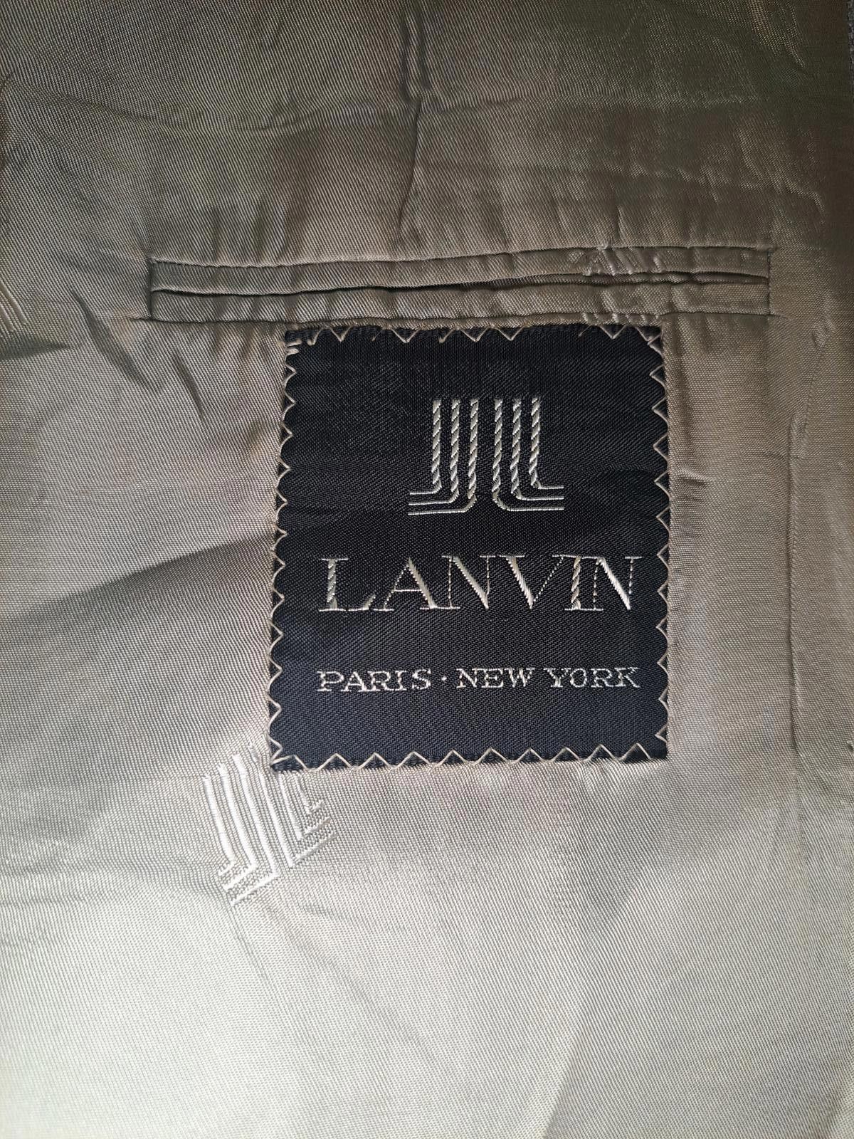 Lanvin Lanvin Blazer Mens 48L Gray Gold Buttons Sharkskin Wool Size 48L - 2 Thumbnail