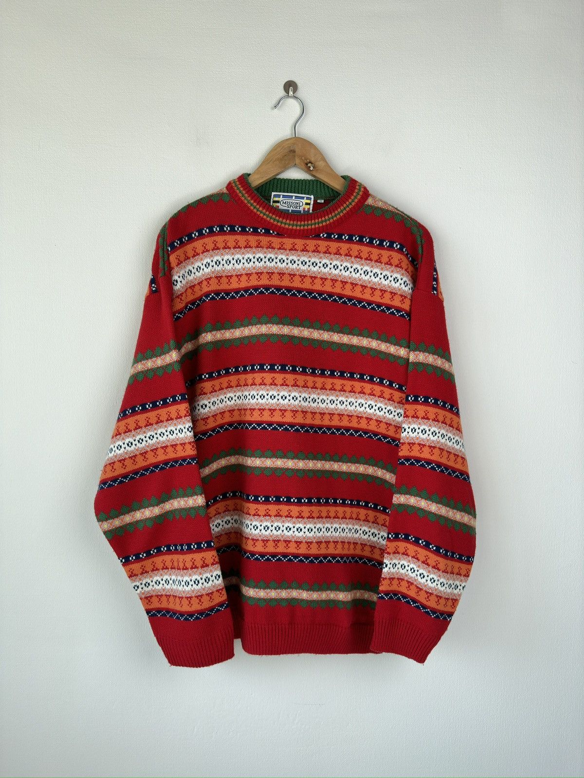 Vintage Vintage MISSONI SPORT Multicolor Wool Knit Crew Neck Sweater Grailed