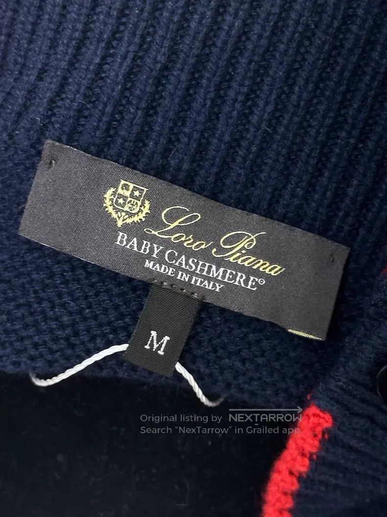 Loro Piana Loro Piana Navy Striped High Neck Cashmere Knit Sweater Size M / US 6-8 / IT 42-44 - 4 Thumbnail
