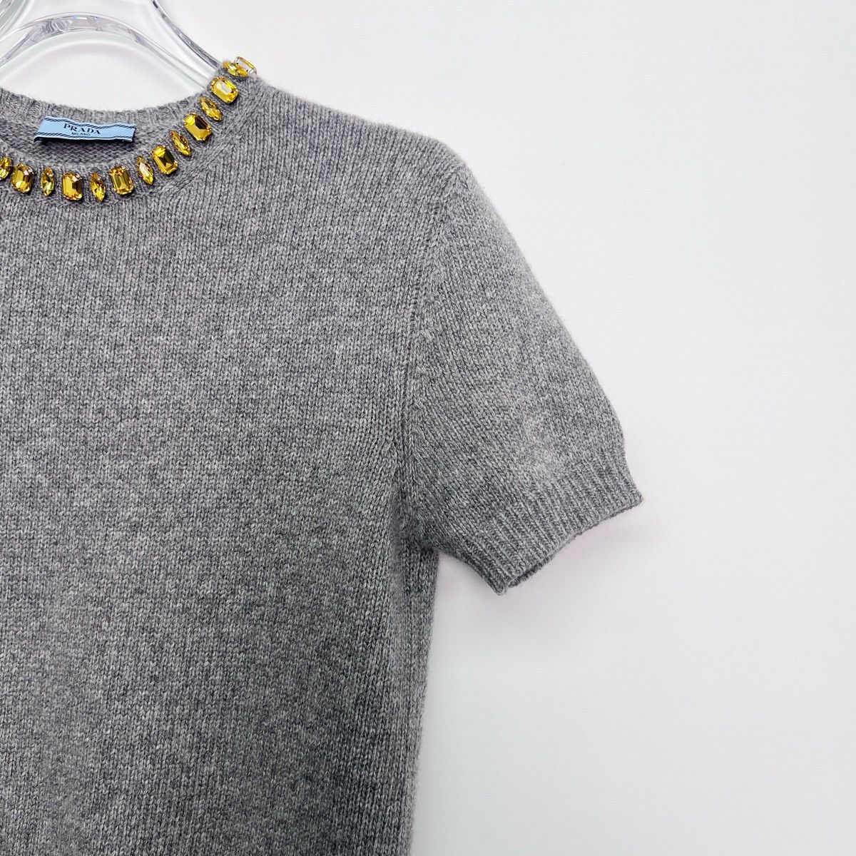 Prada PRADA Wool Blend Short Sleeve Cashmere Sweater K26WX Size S / US 4 / IT 40 - 3 Thumbnail