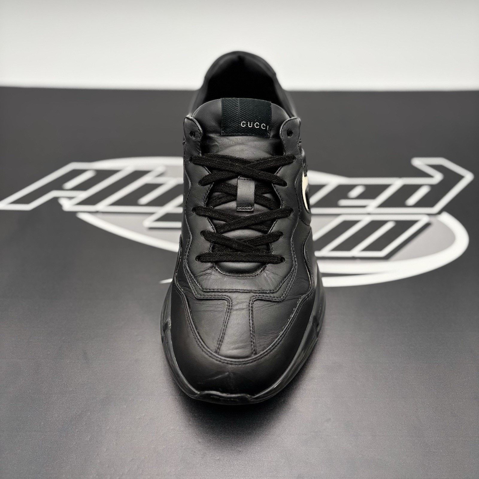 Gucci Gucci Rhyton Black Leather ' Interlocking G ' | GOOD COND! Size US 9.5 / EU 42-43 - 14 Thumbnail