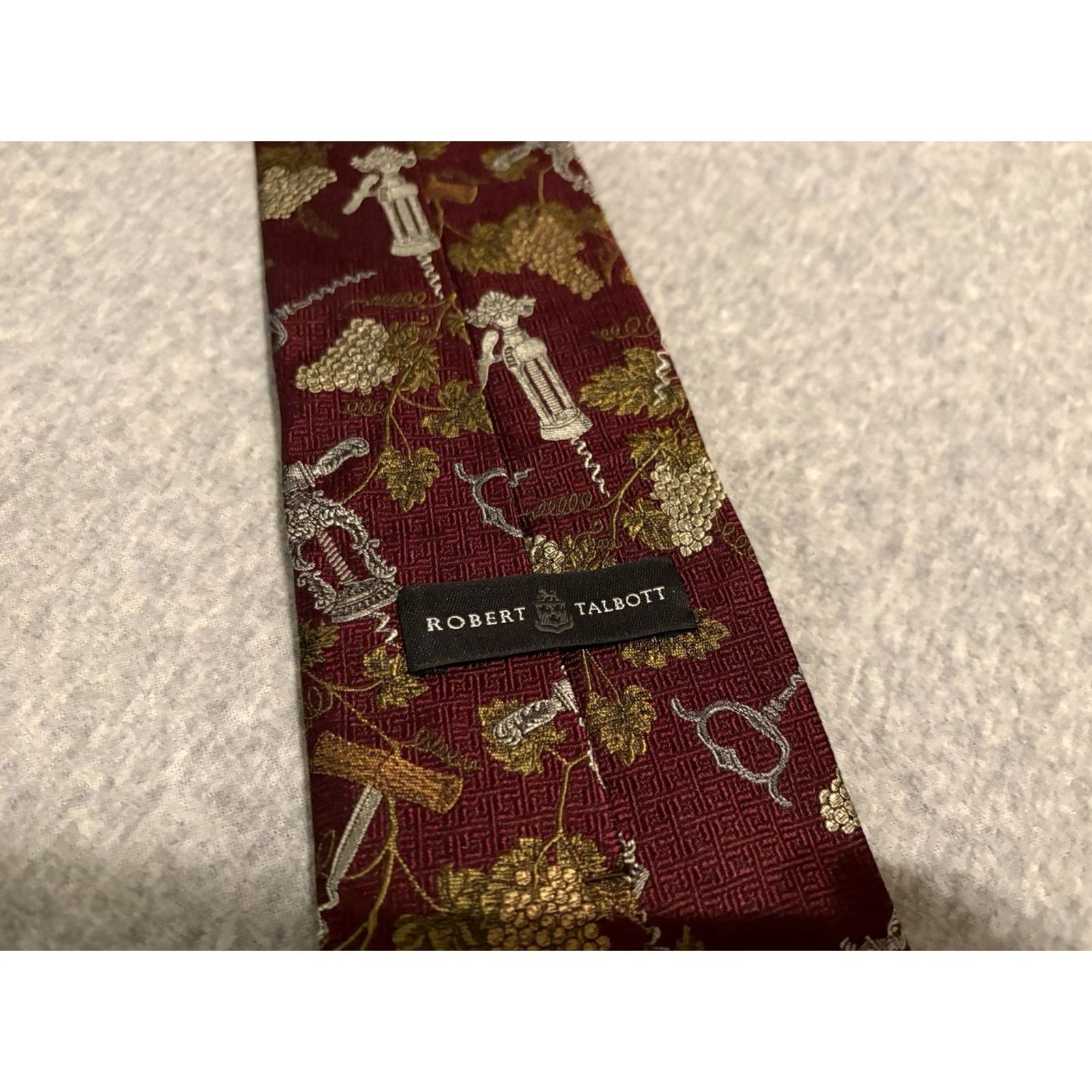 Robert Talbott Robert Talbott Silk Tie Vineyards 20th Anniversary Multicolor Wine 59 inches Men Tie Size ONE SIZE - 4 Thumbnail