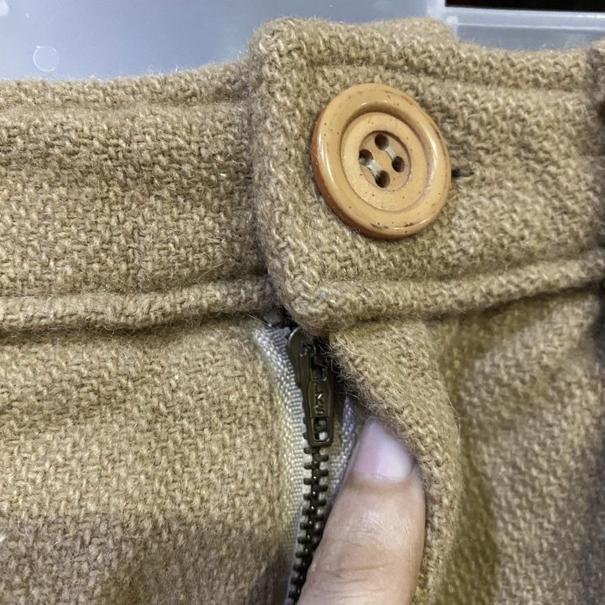 Sugar Japanese Brand Cube sugar Beige Wool Reconstruct Shorts Size US 29 - 5 Thumbnail