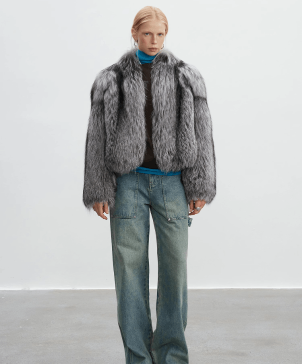 Other Women's Silver Fox Fur Jacket Size L / US 10 / IT 46 - 2 Thumbnail