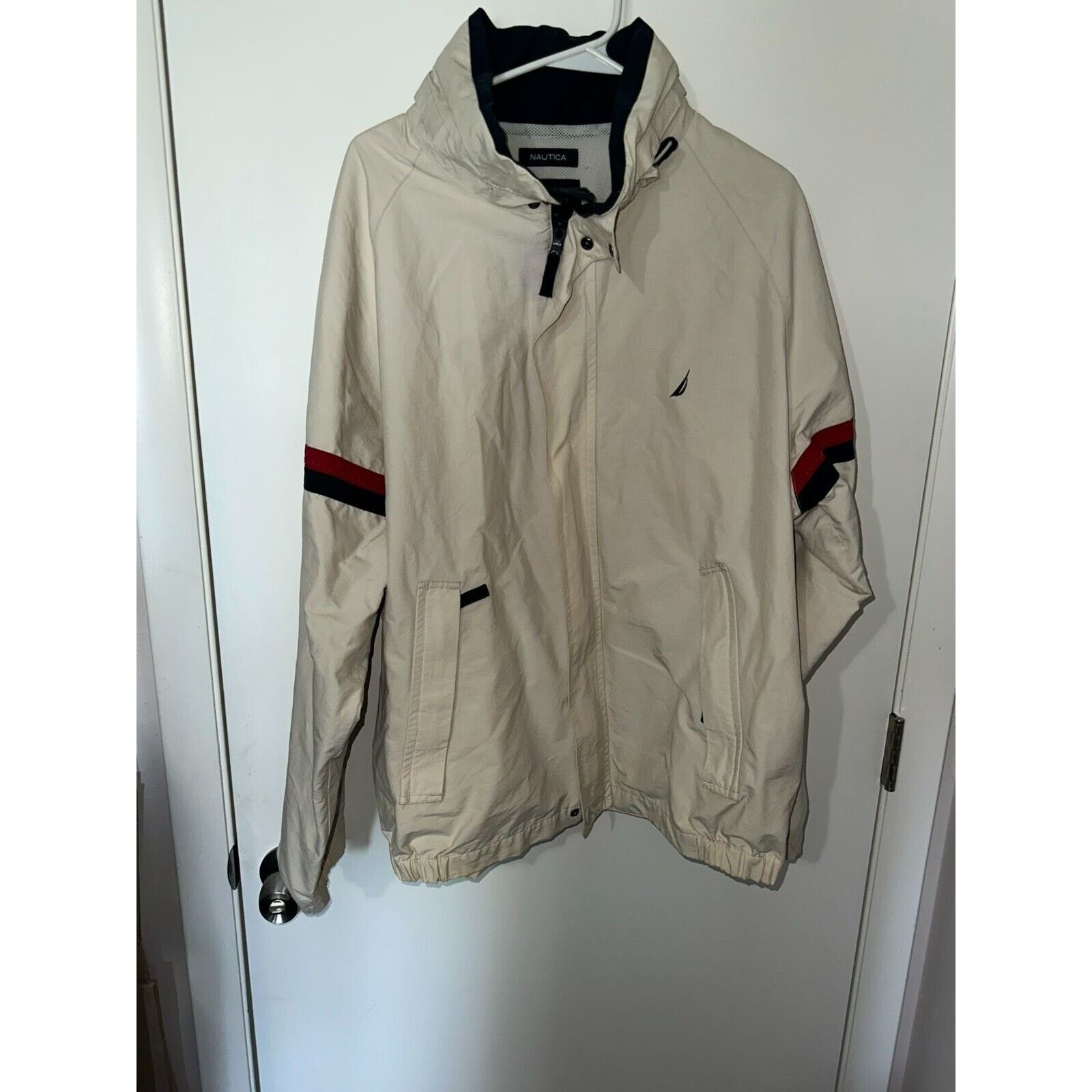 Nautica Vintage Nautica Sailing Jacket Men XL White Full Zip Size US XL / EU 56 / 4 - 3 Thumbnail