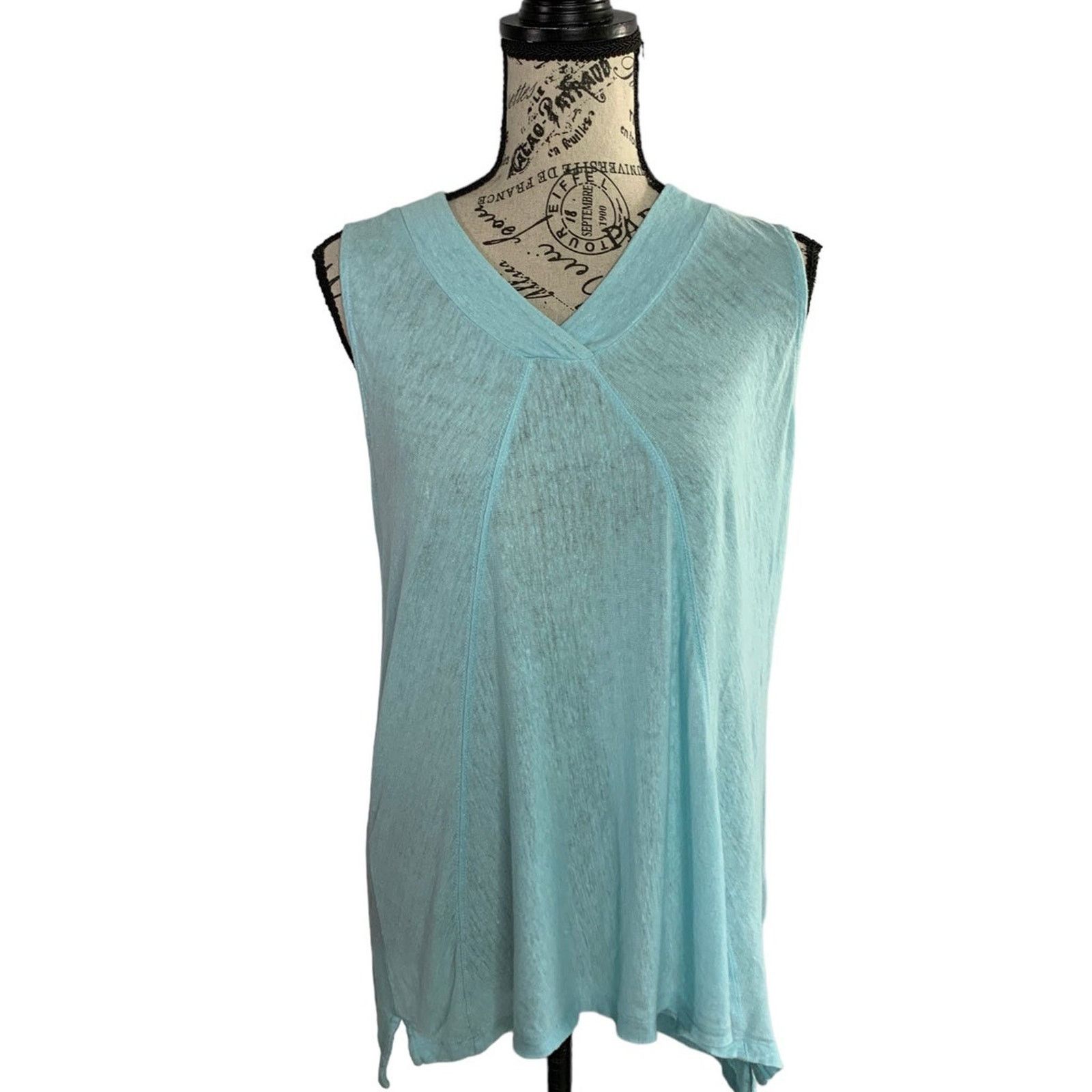 Willi Smith Willi Smith Women's Size Medium Blouse 100% Linen Sleeveless Size M / US 6-8 / IT 42-44 - 1 Thumbnail