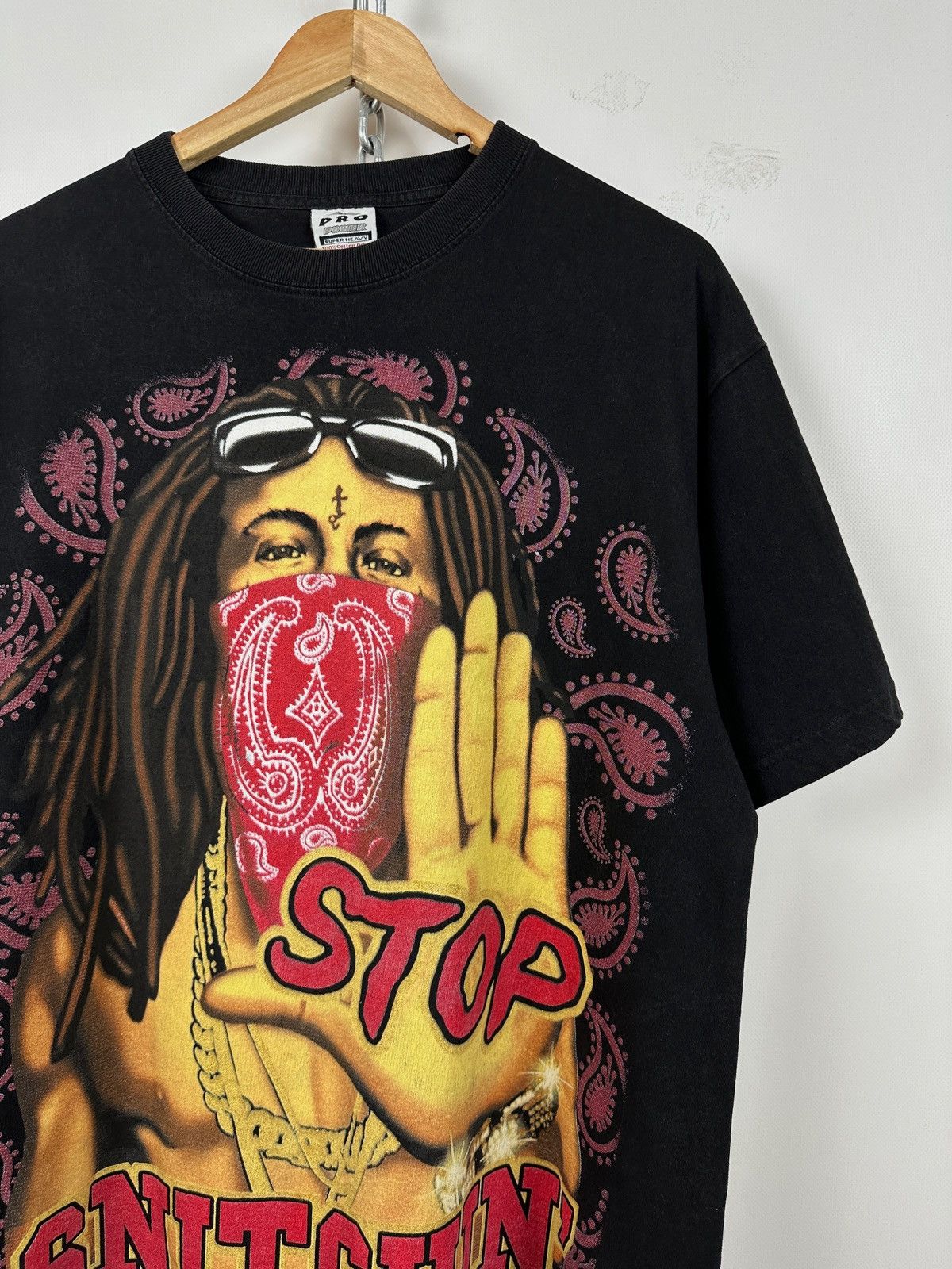 Lil Wayne Vintage Lil Wayne Stop Snitching Rap T-Shirt Size US XL / EU 56 / 4 - 3 Thumbnail
