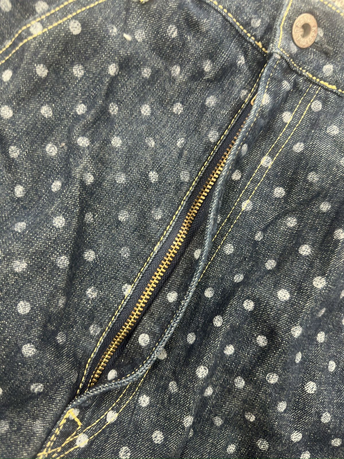 If Six Was Nine × Kapital × Kapital Kountry Polkadot Cropped Denim Pant By Kapital Size US 29 - 5 Thumbnail