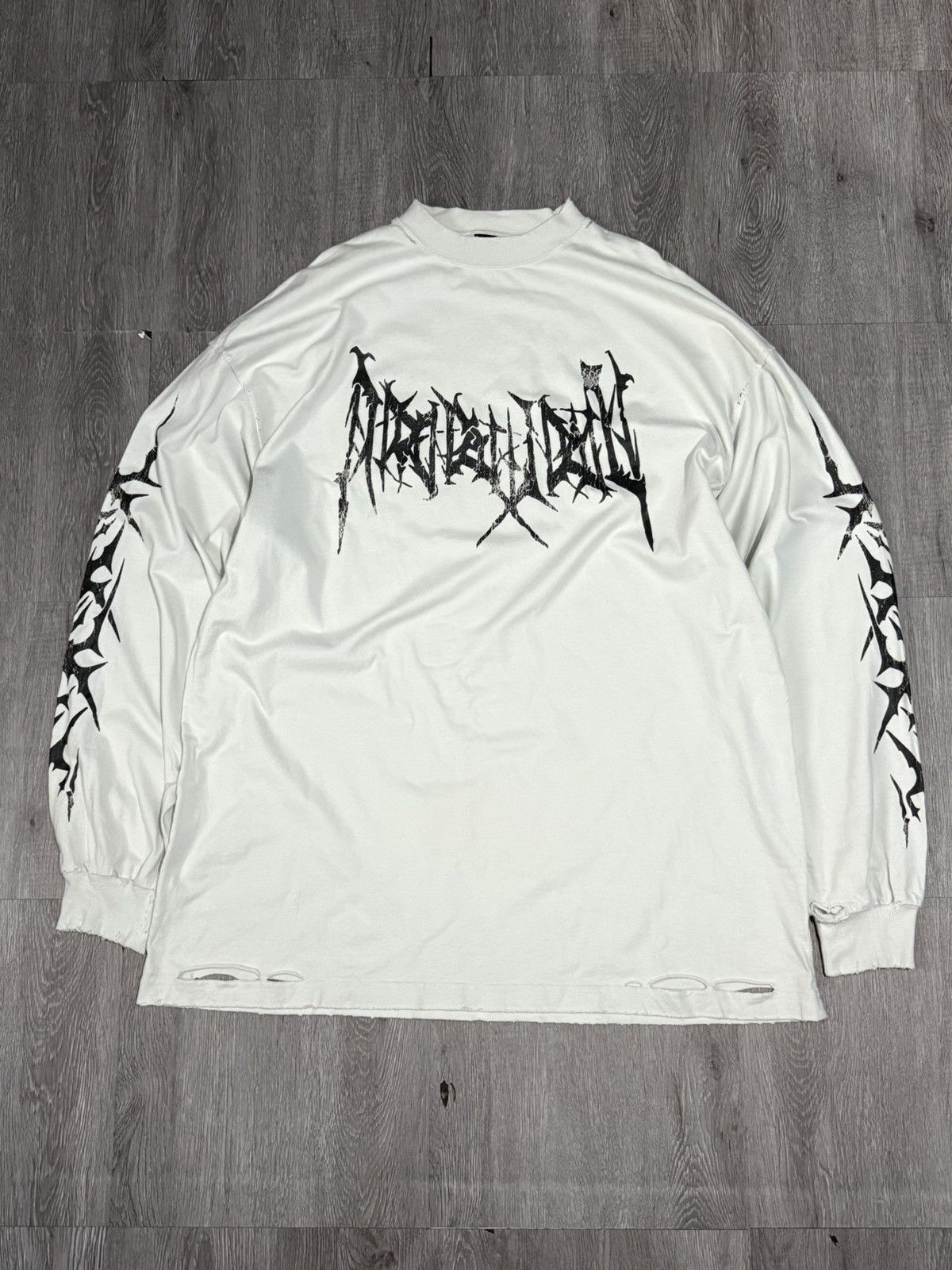 Balenciaga Basketball Series Long Sleeve Tee Shirt White