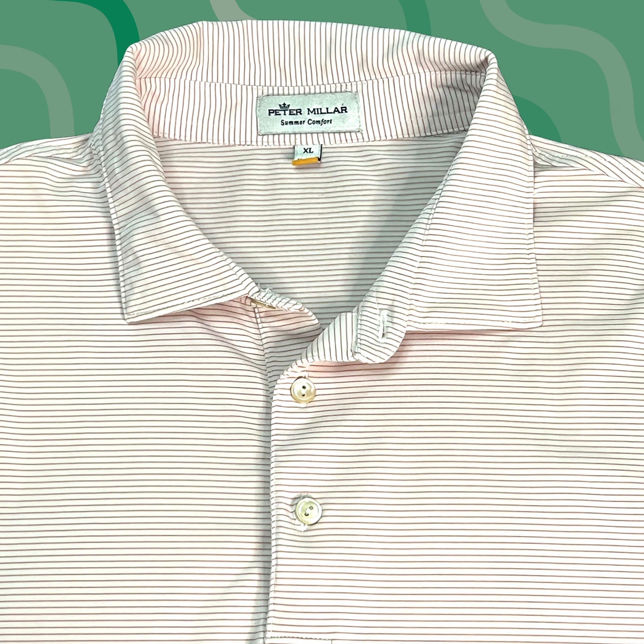 Peter Millar Peter Millar Polo Shirt Mens XL Pink Red Stripe Summer Comfort Golf Stretch Shirt Size US XL / EU 56 / 4 - 1 Thumbnail