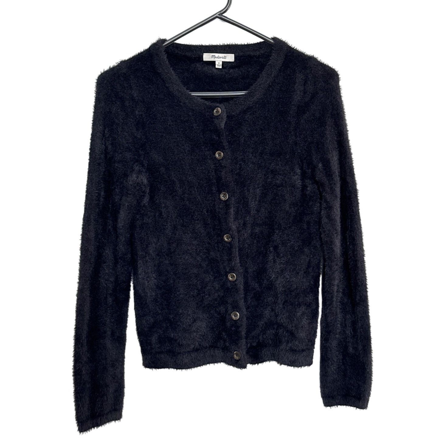 Madewell Madewell Hewitt Fuzzy Cardigan Sweater button down Black Size S / US 4 / IT 40 - 4 Thumbnail