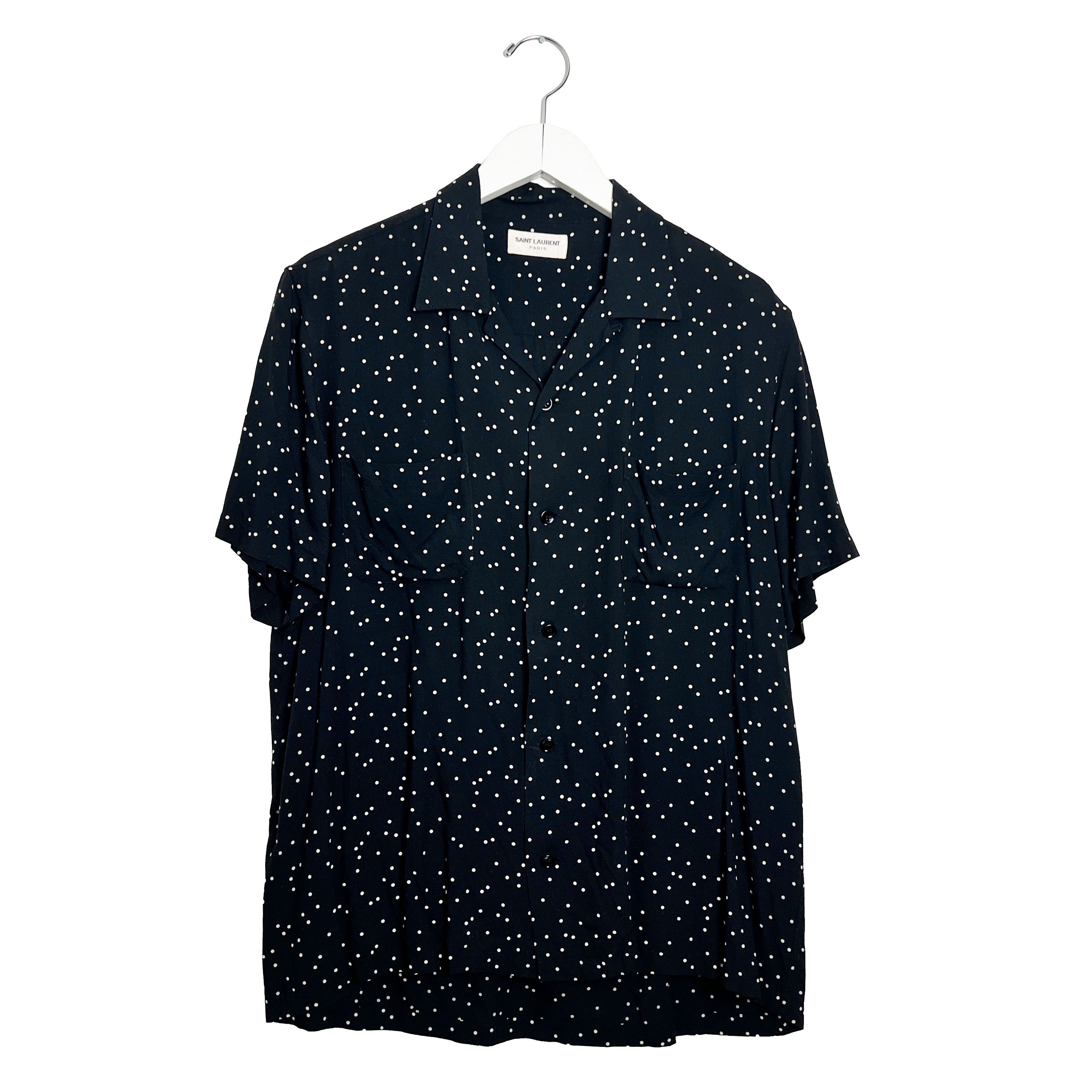 Saint Laurent Paris Hedi Slimane Era Polka Dot Camp Collar Shirt Size US M / EU 48-50 / 2 - 1 Thumbnail