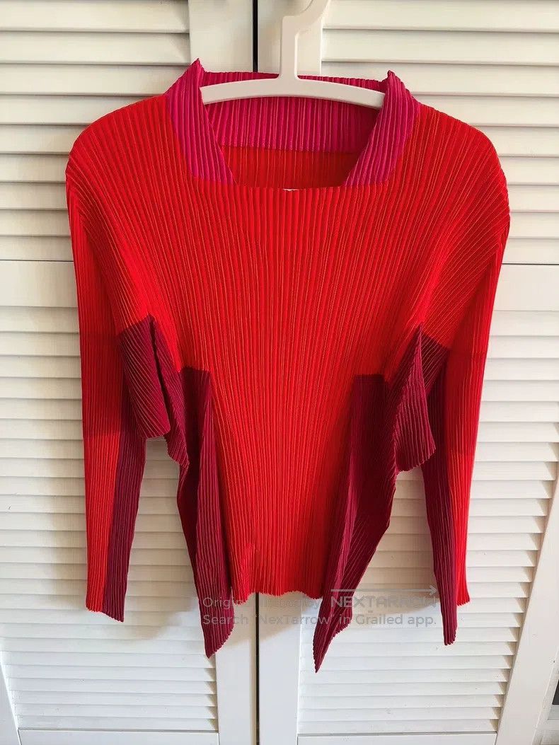 Issey Miyake Issey Miyake Red Long Sleeve Size M / US 6-8 / IT 42-44 - 2 Thumbnail