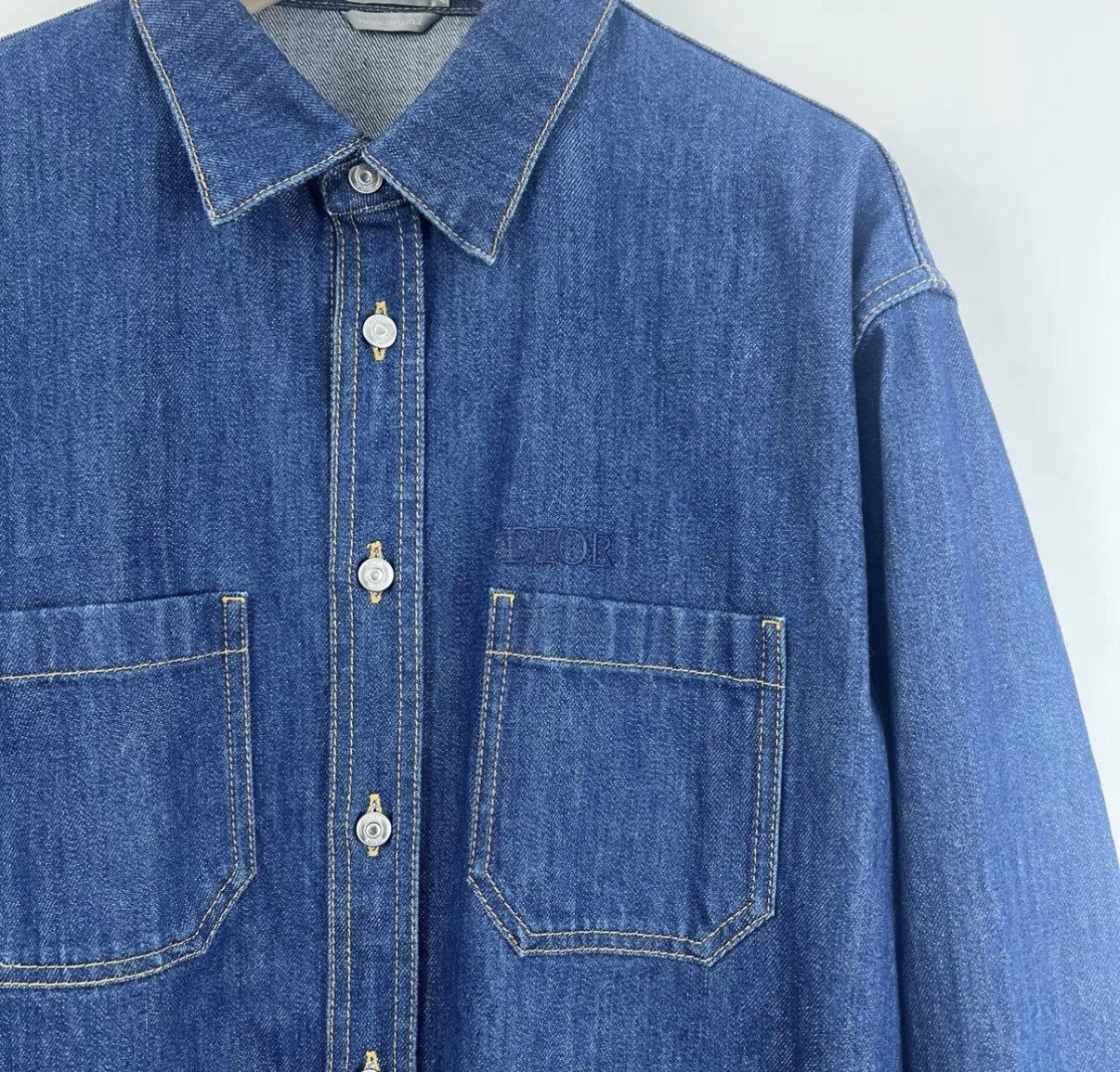 Dior Dior Zip Detail Logo Embroidered Denim Jacket K12 Size L / US 10 / IT 46 - 4 Thumbnail